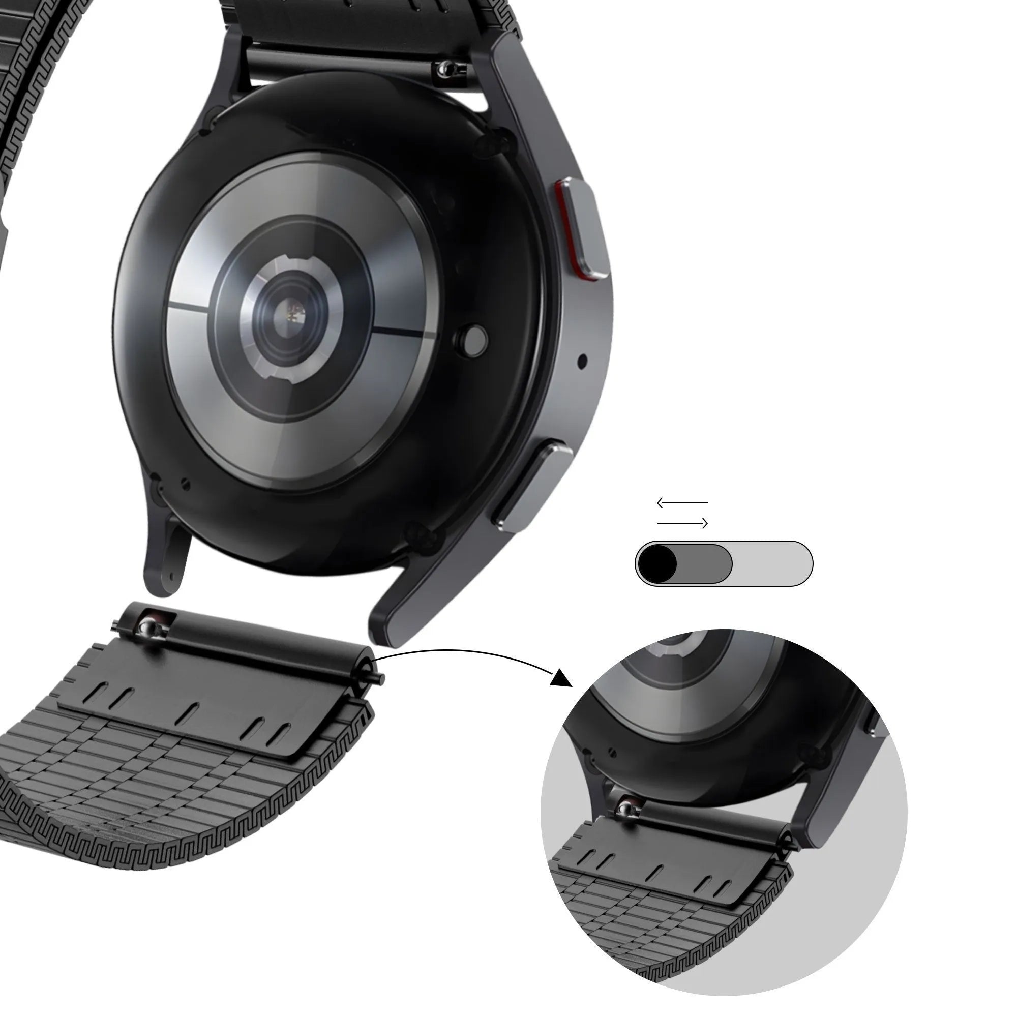 Bandz Correa acero adjustable Oppo Watch X2 (negro)