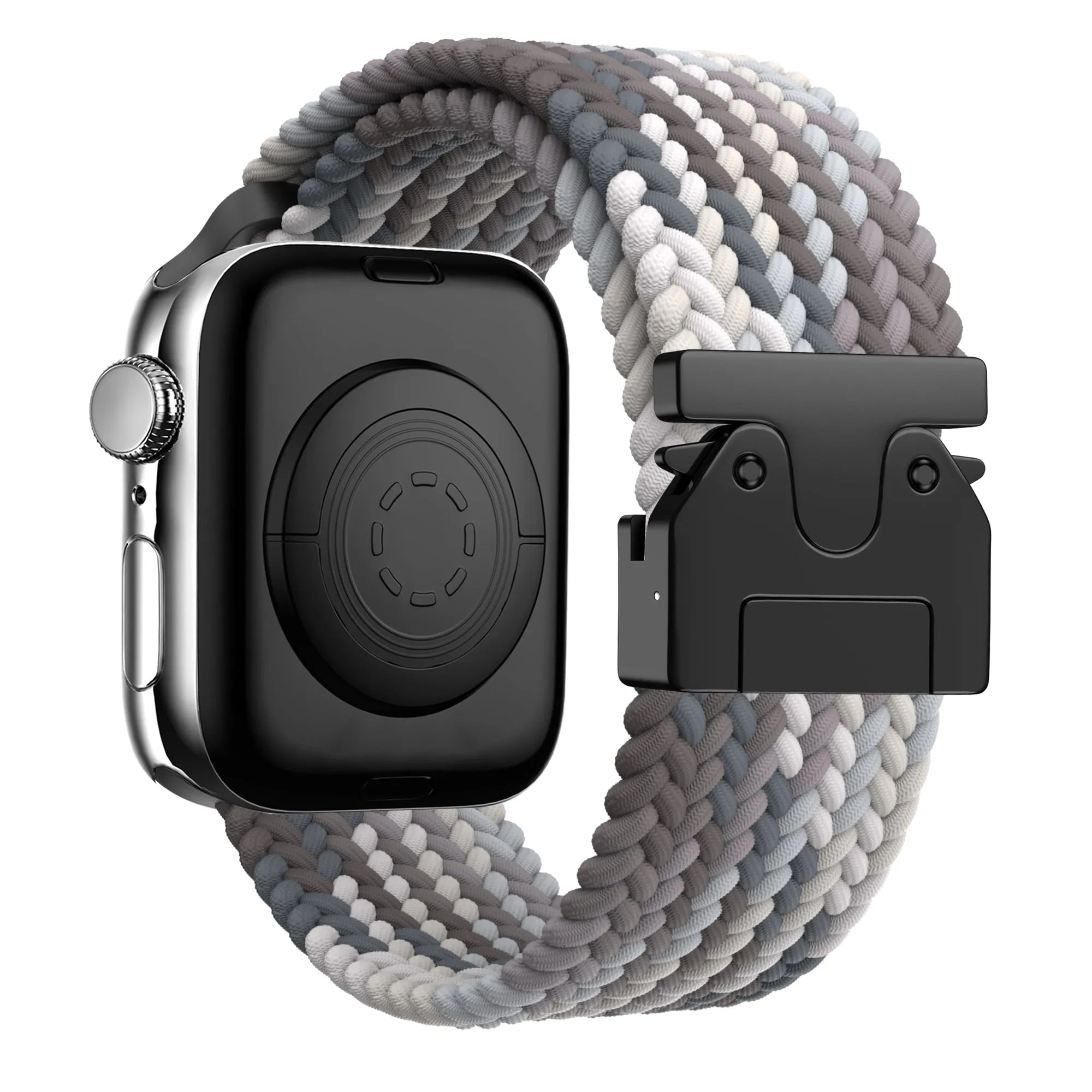 Bandz Correa nylon trenzada con P-buckle Apple Watch (mandala negra)
