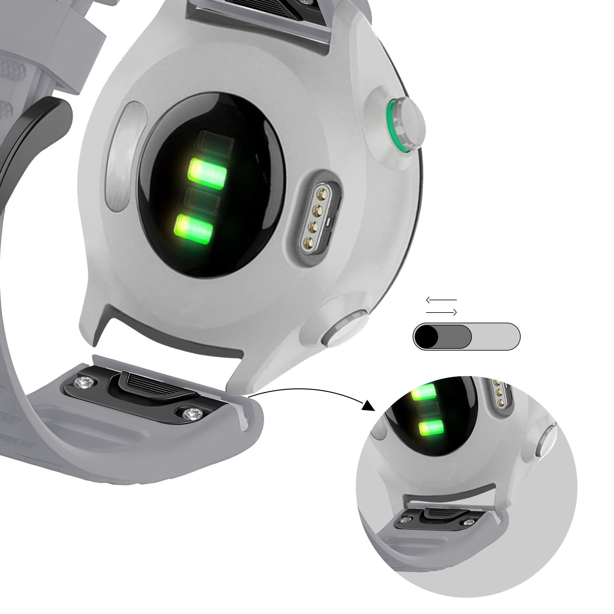 Bandz Correa silicona con hebilla Garmin Forerunner 965 (gris)