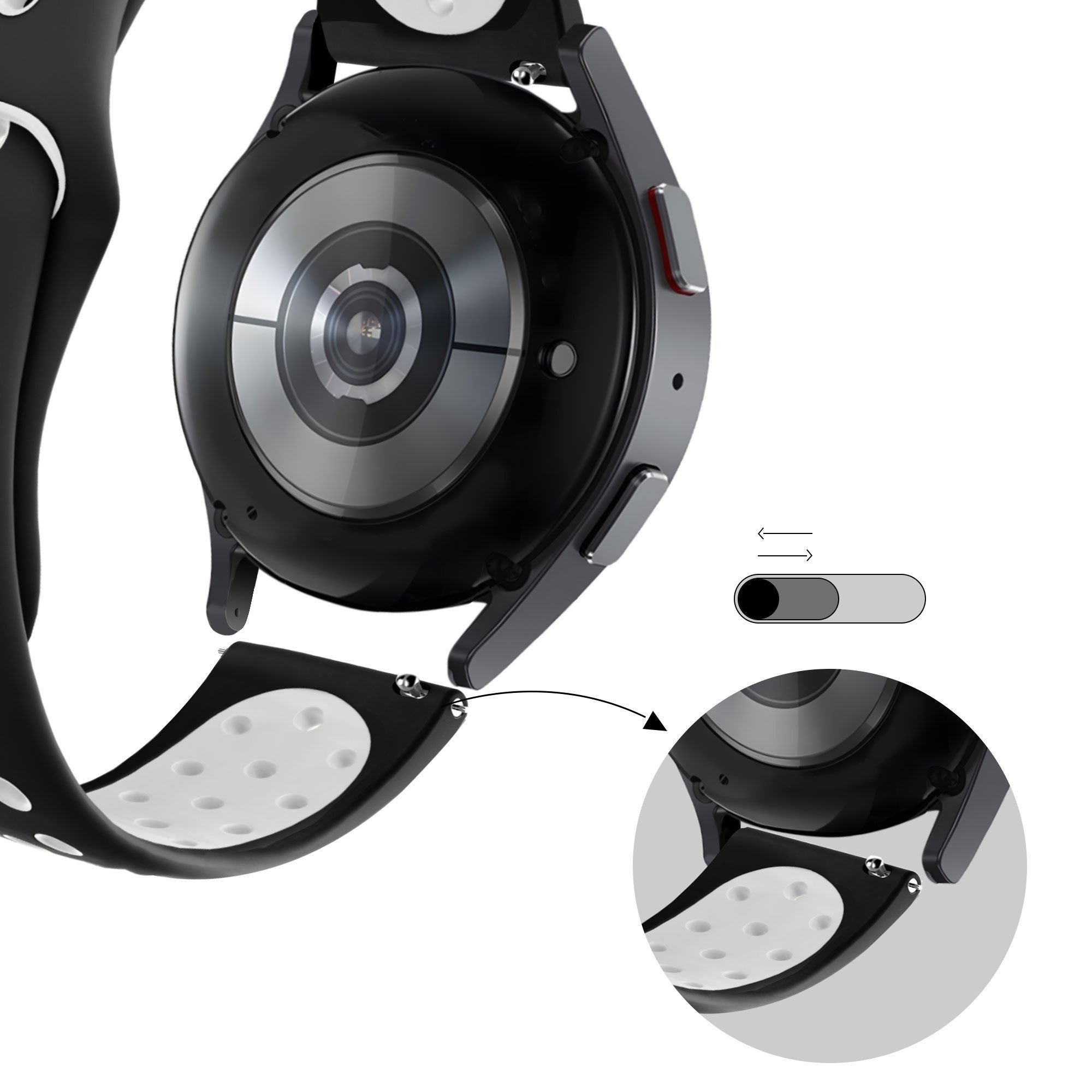 Bandz Coros Apex 2 Sport Strap 'Deluxe' (Black/White)