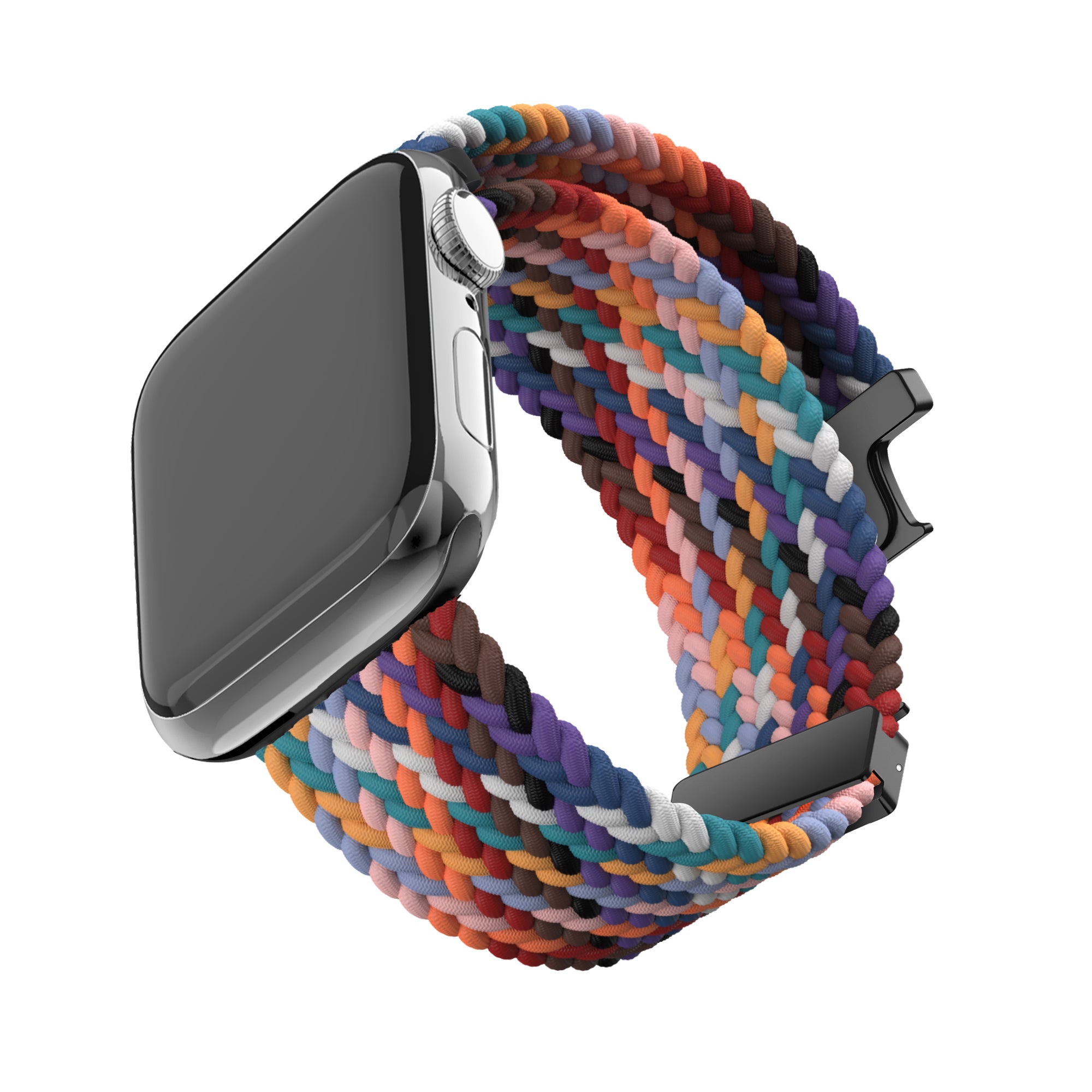 Bandz Correa nylon trenzada con P-buckle Apple Watch (arcoíris)