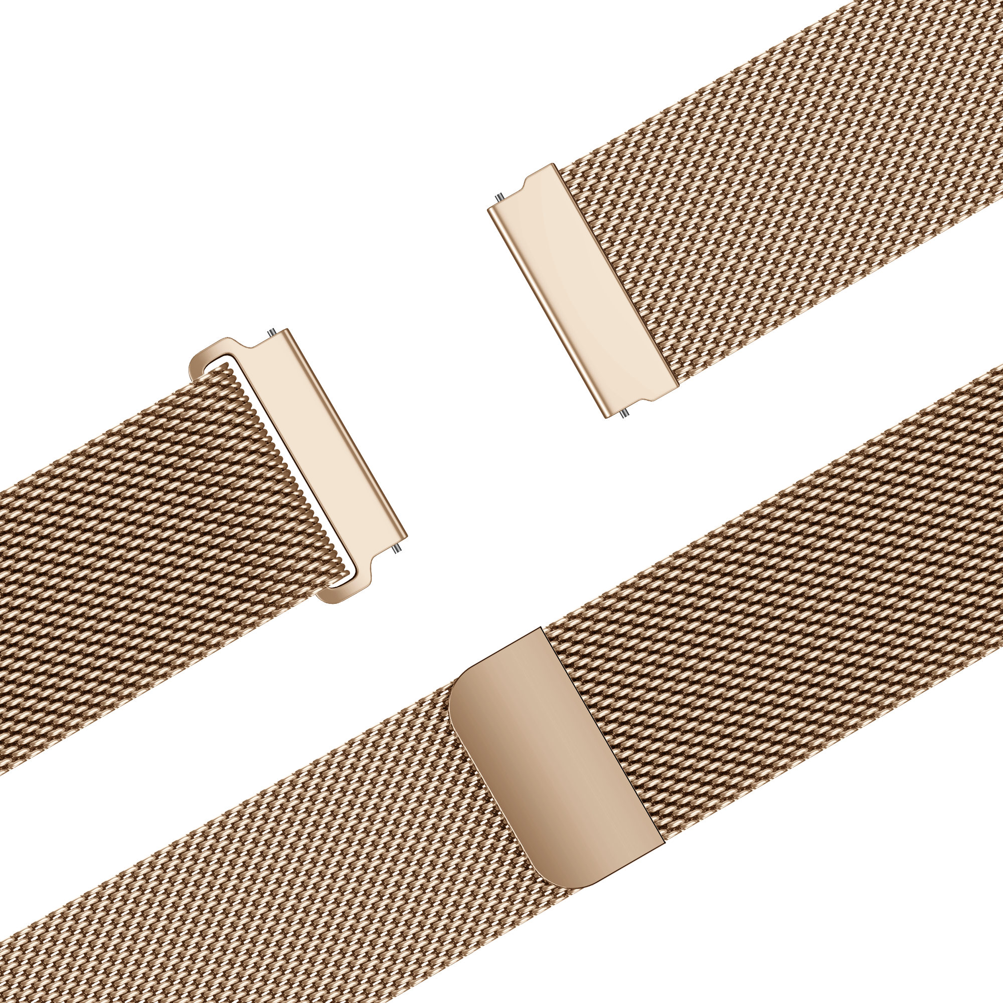 Bandz Amazfit Bip 3 (Pro) Milanese Strap 'Easy fit' (Rose Gold)