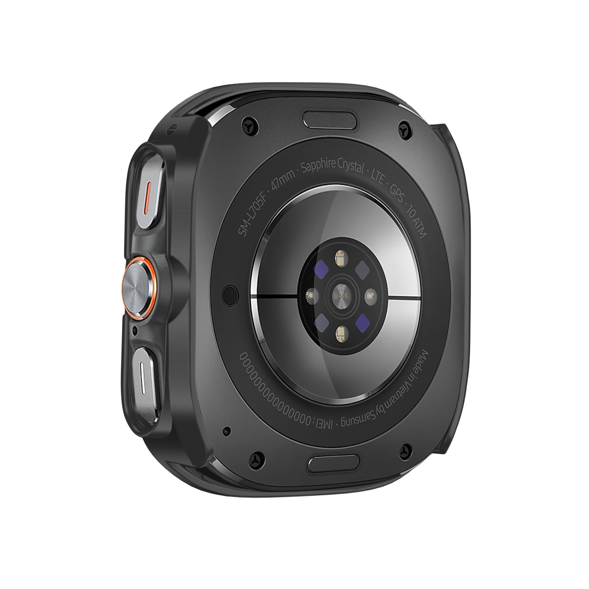 Bandz Samsung Galaxy Watch Ultra Bezel PC Case (Black with White)