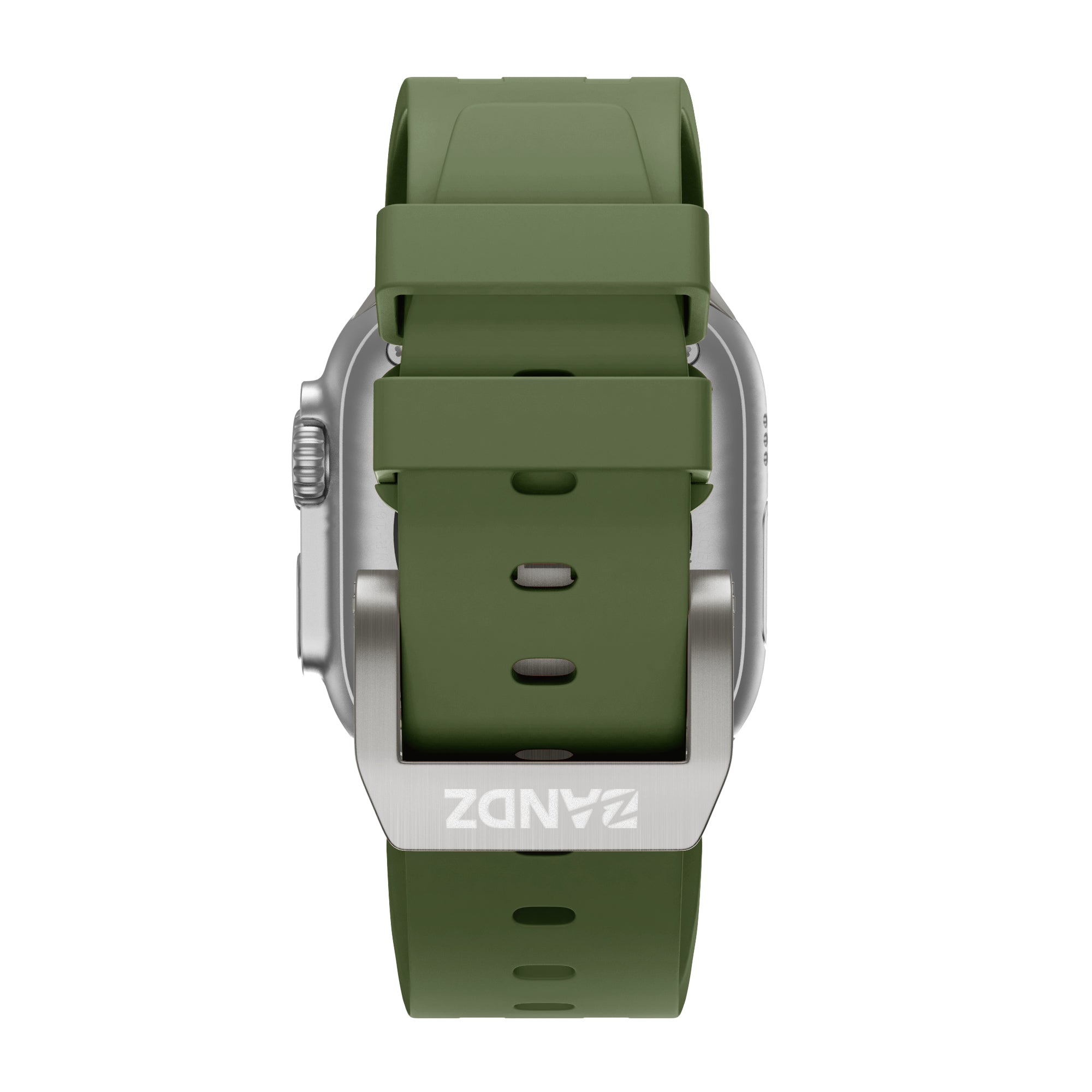 Bandz Correa silicona 'Luxe Liquid' Apple Watch (verde/titanio)