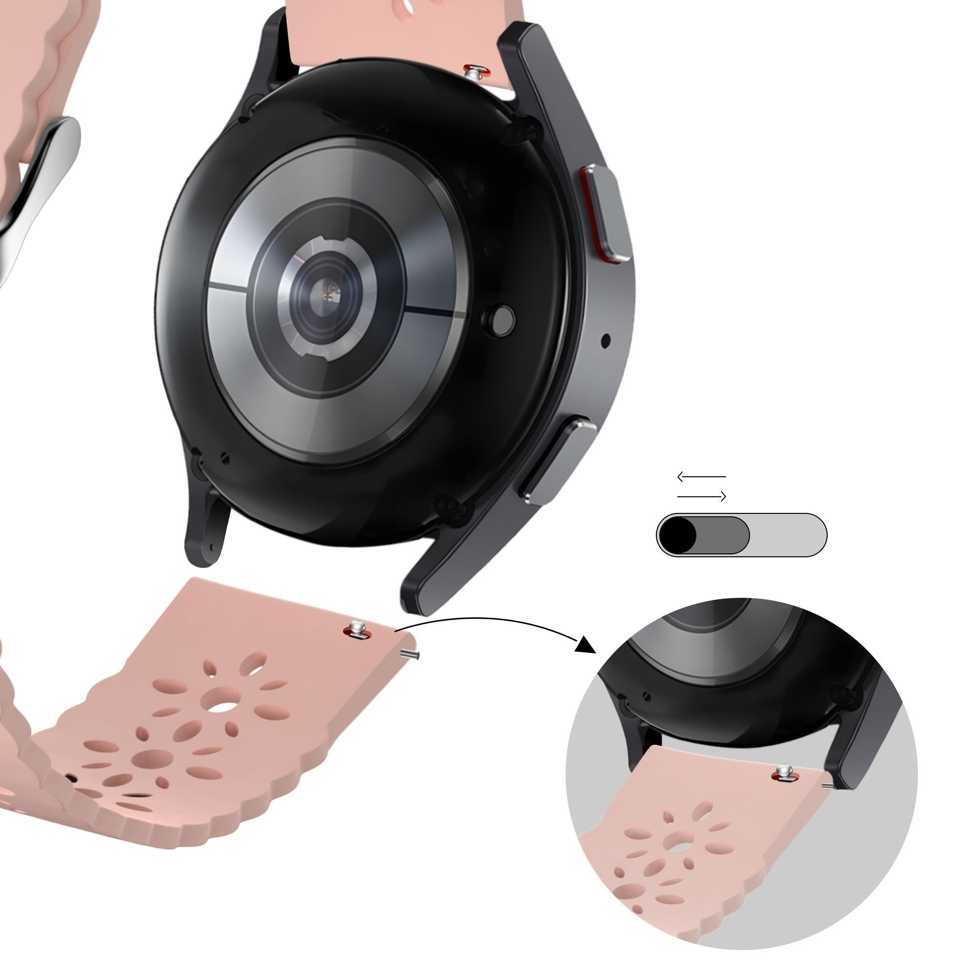 Bandz Coros Apex 42mm Patterned Silicone Strap (Pink)