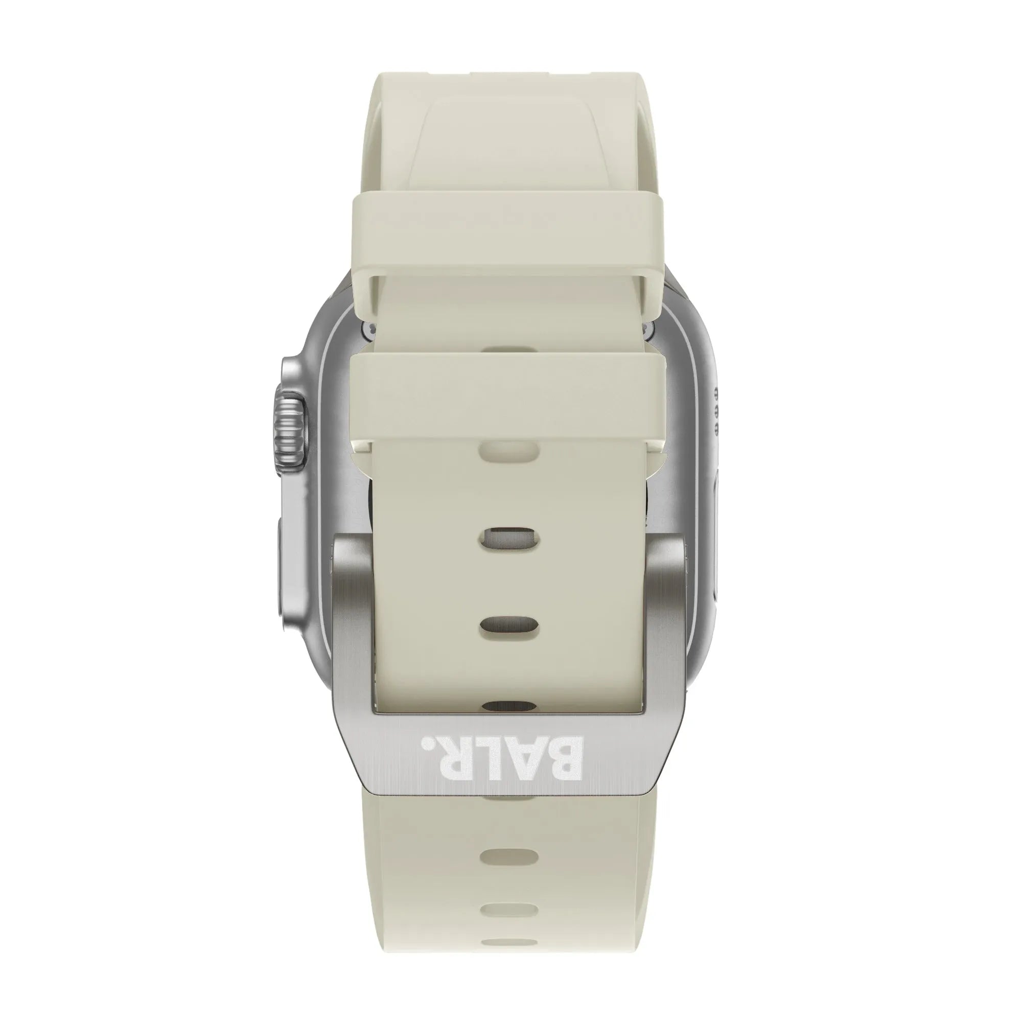 BALR. Apple Watch Ultra Liquid Silicone Strap (Beige/Titanium)