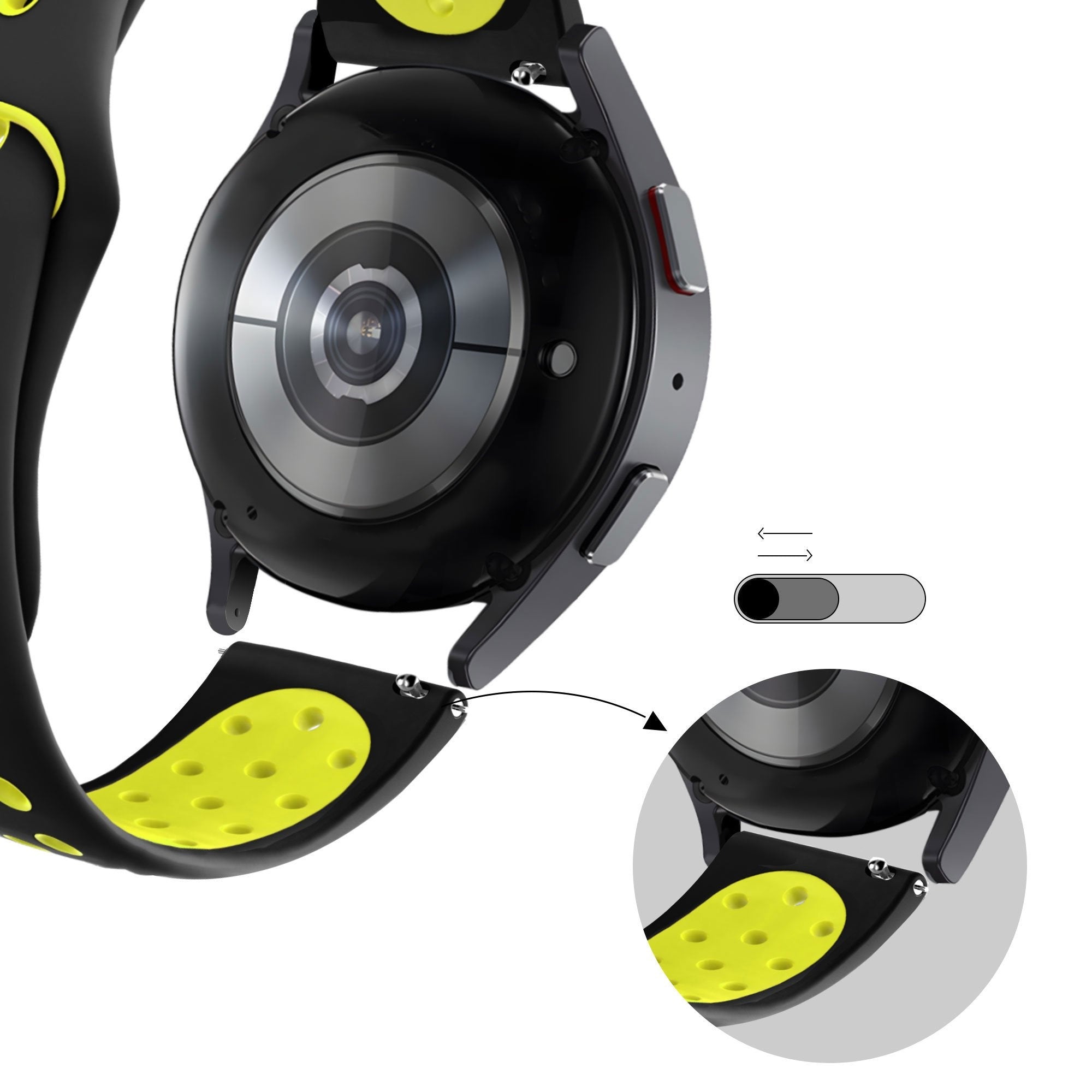 Bandz Correa deportiva 'Deluxe' OnePlus Watch Lite (negro/amarillo)