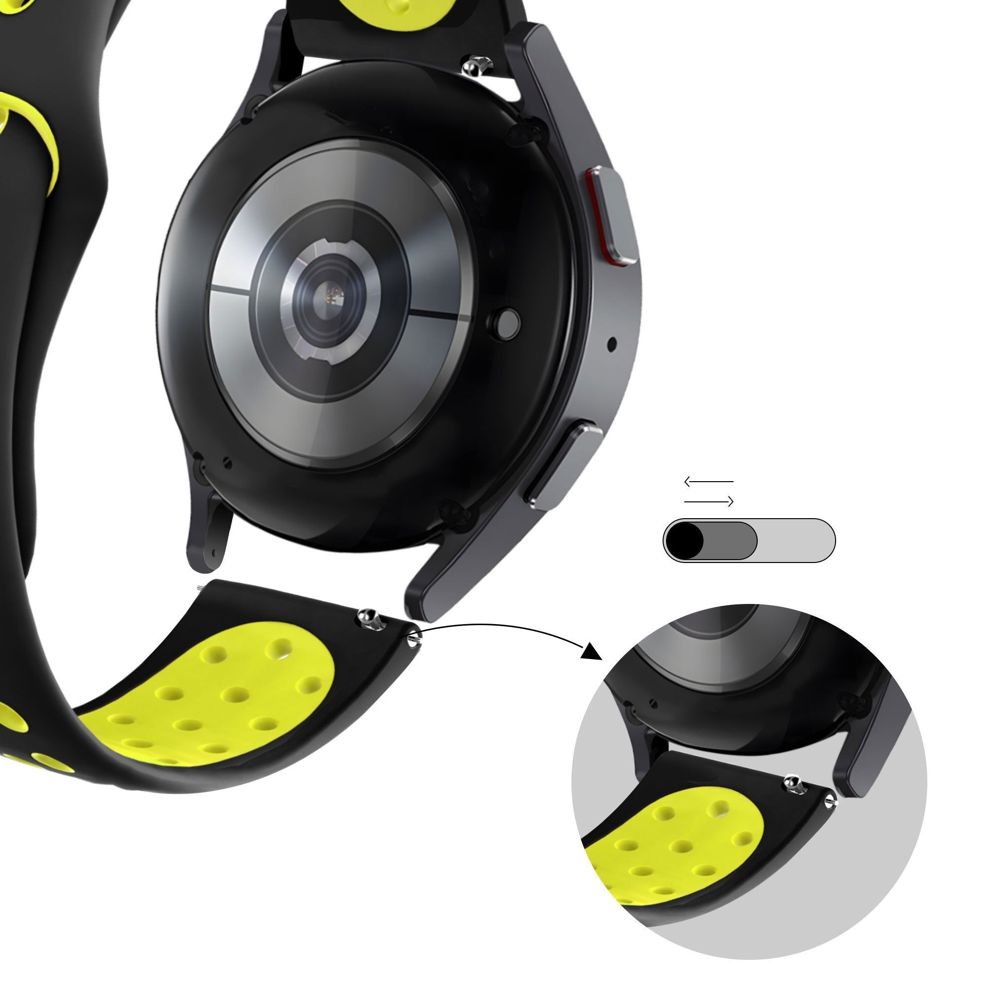 Bandz Suunto Run Sport Strap 'Deluxe' (Black/Yellow)