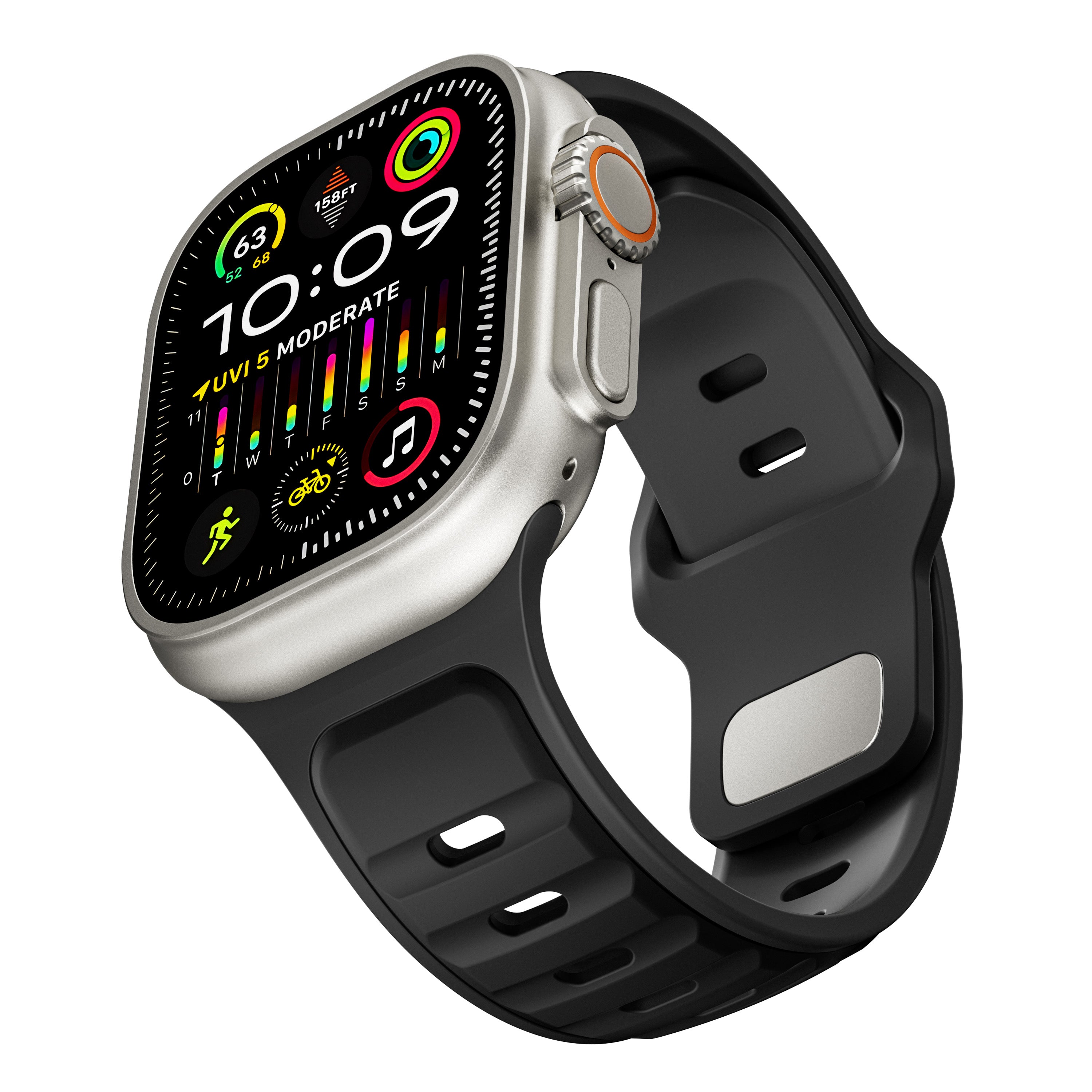Correa de silicona premium outdoor Apple Watch (negra/negra)