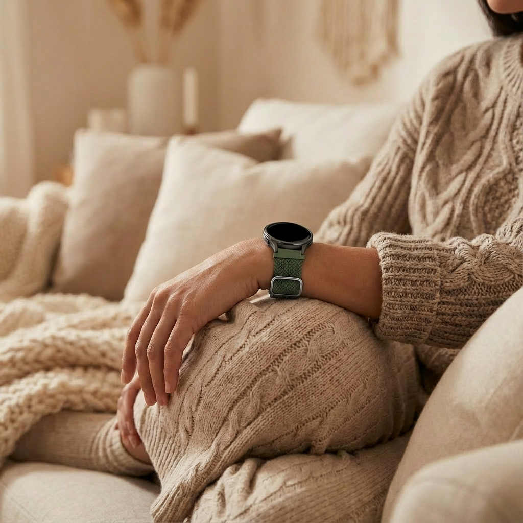 Bandz Correa trenzada ajustable Garmin Forerunner 255s (verde)