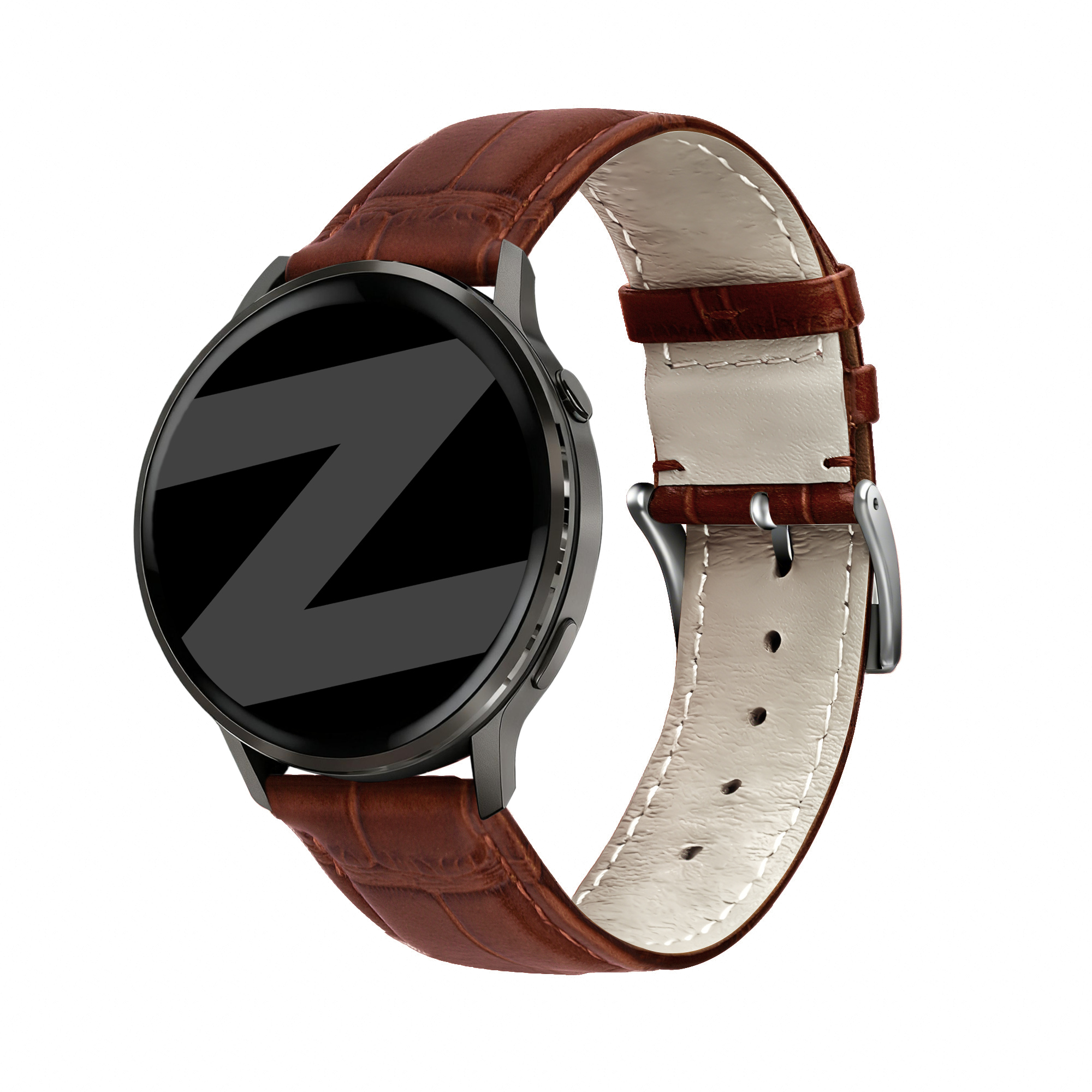Bandz Correa cuero estilo cocodrilo Garmin Vivoactive 6 (marrón)
