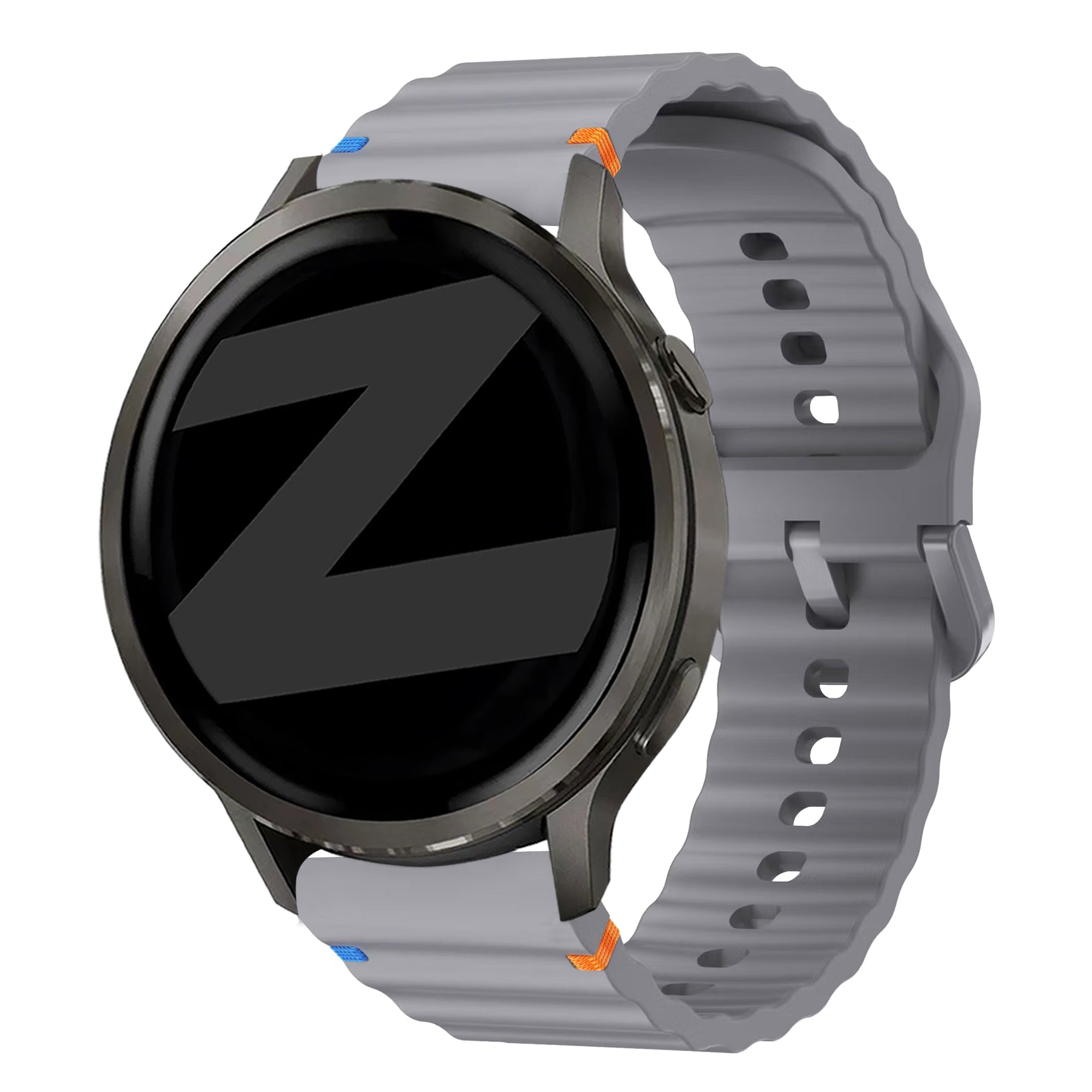 Bandz Garmin Forerunner 570 - 47mm Silicone Strap 'Wave' (Dark Grey)