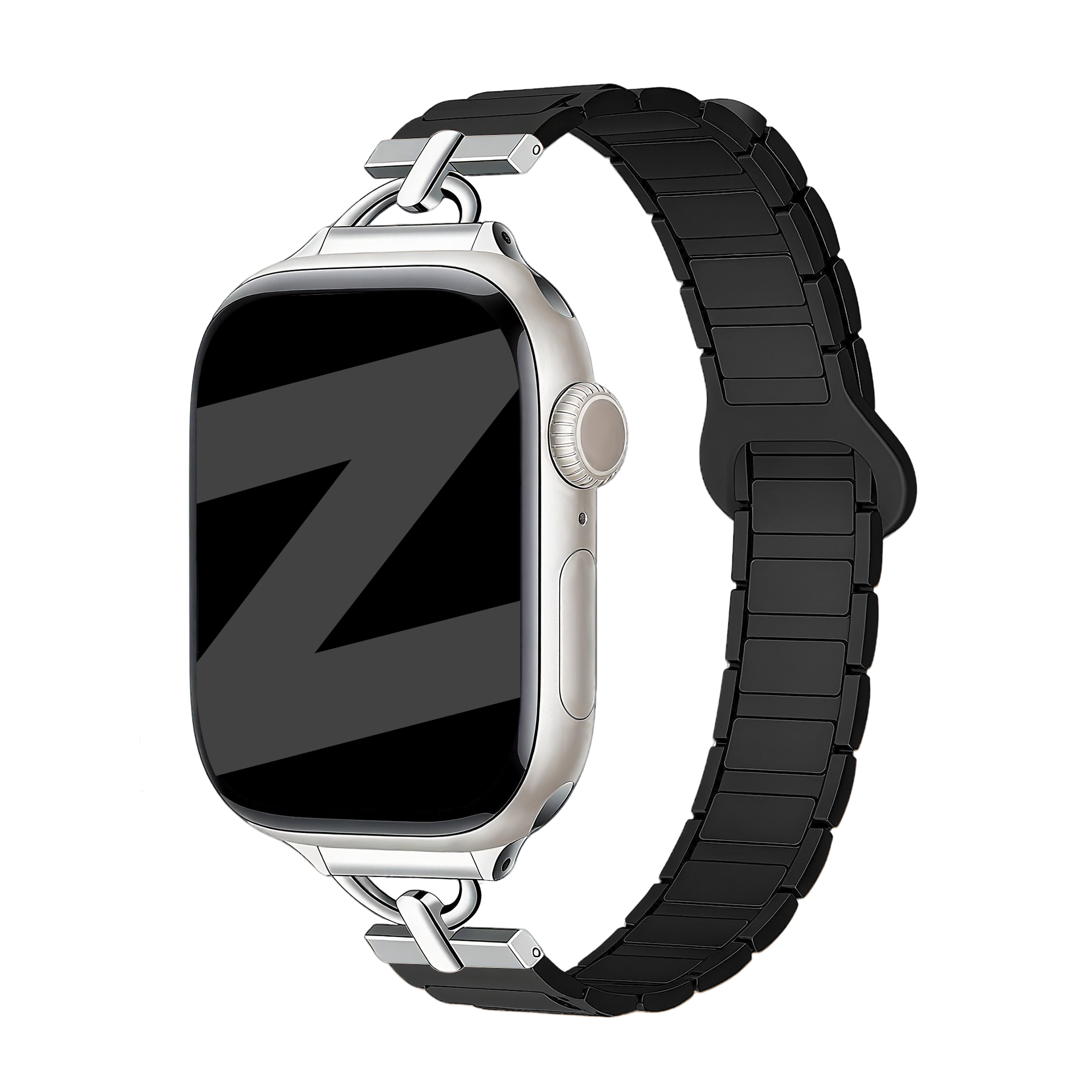 Bandz Apple Watch Magnetic Silicone Strap 'Slim' (Black)