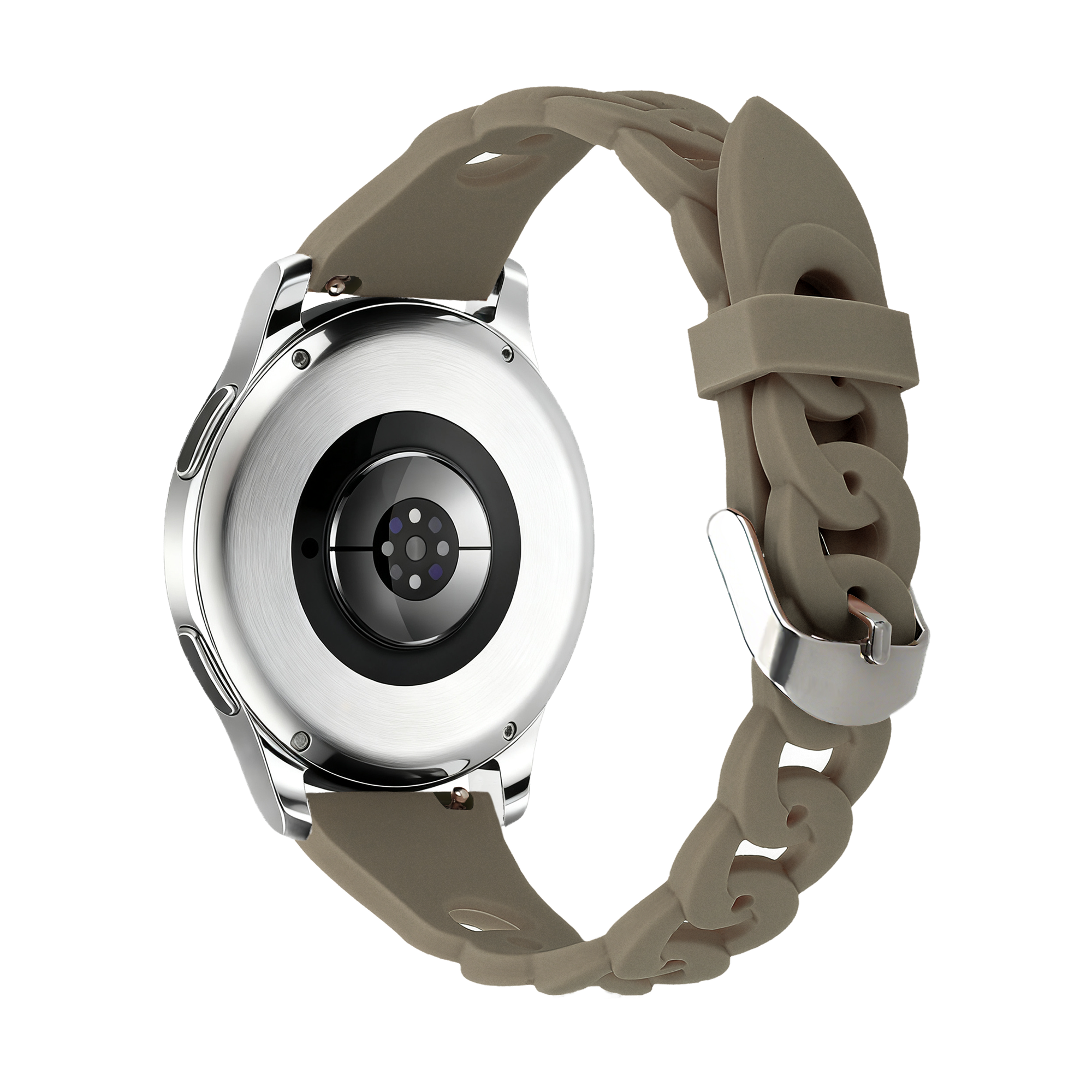 Bandz Withings Steel HR Sport Silicone Strap 'Chains' (Beige-Brown)