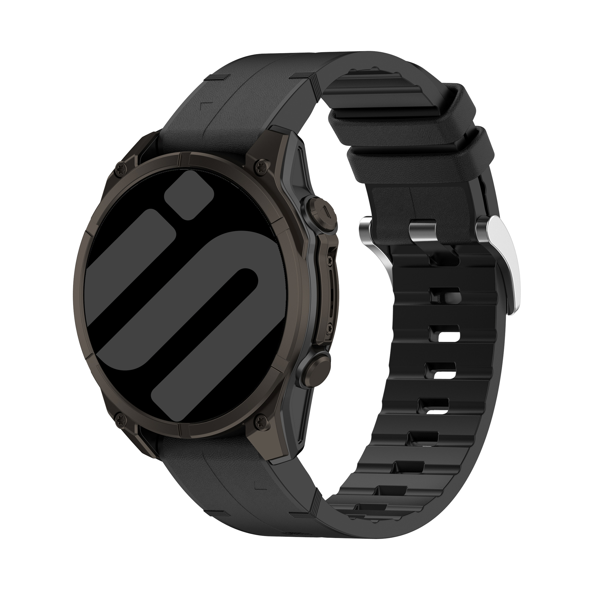 Garmin Fenix 5x / 6x Leather Hybrid Strap (Black)