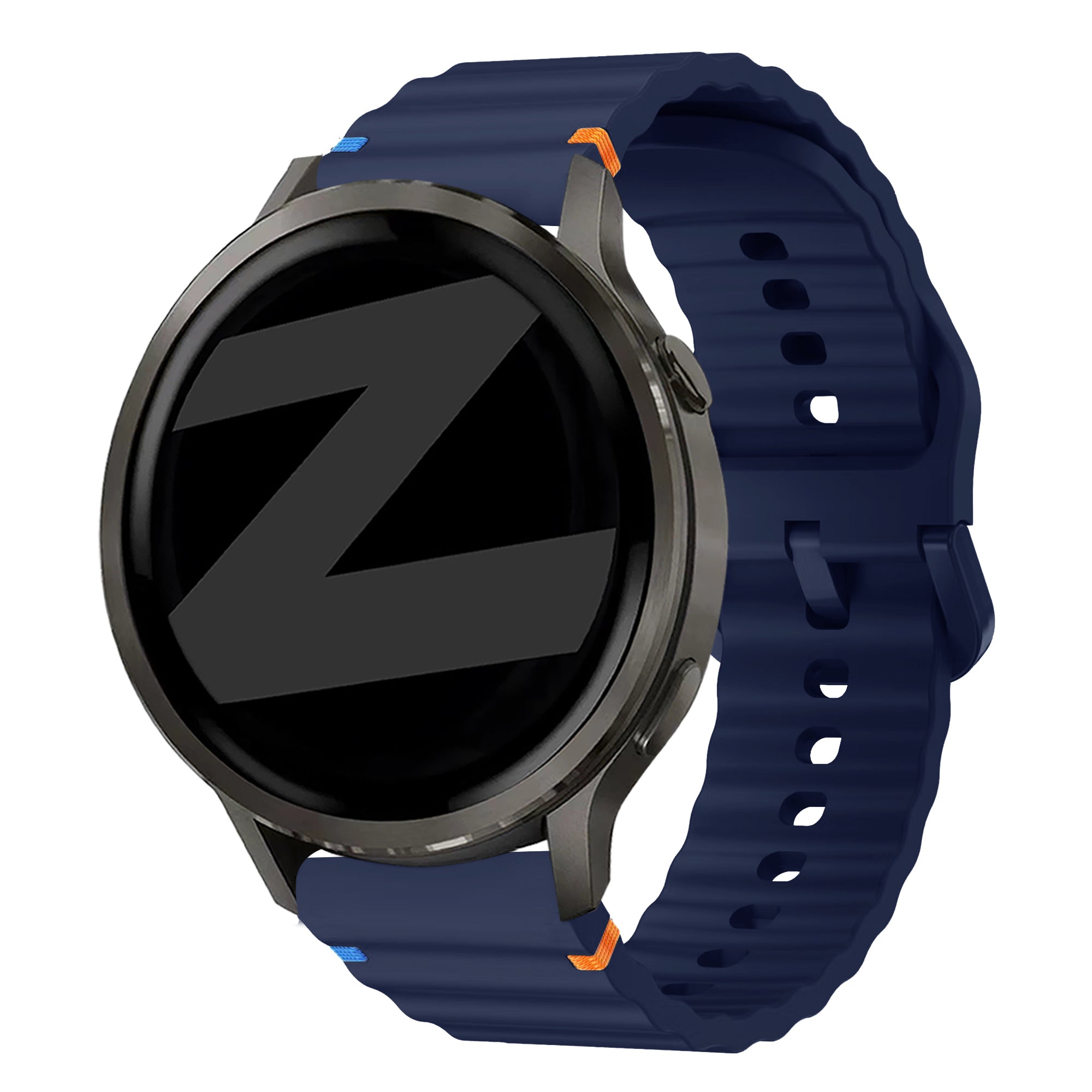 Bandz Garmin Forerunner 570 - 47mm Silicone Strap 'Wave' (Dark Blue)