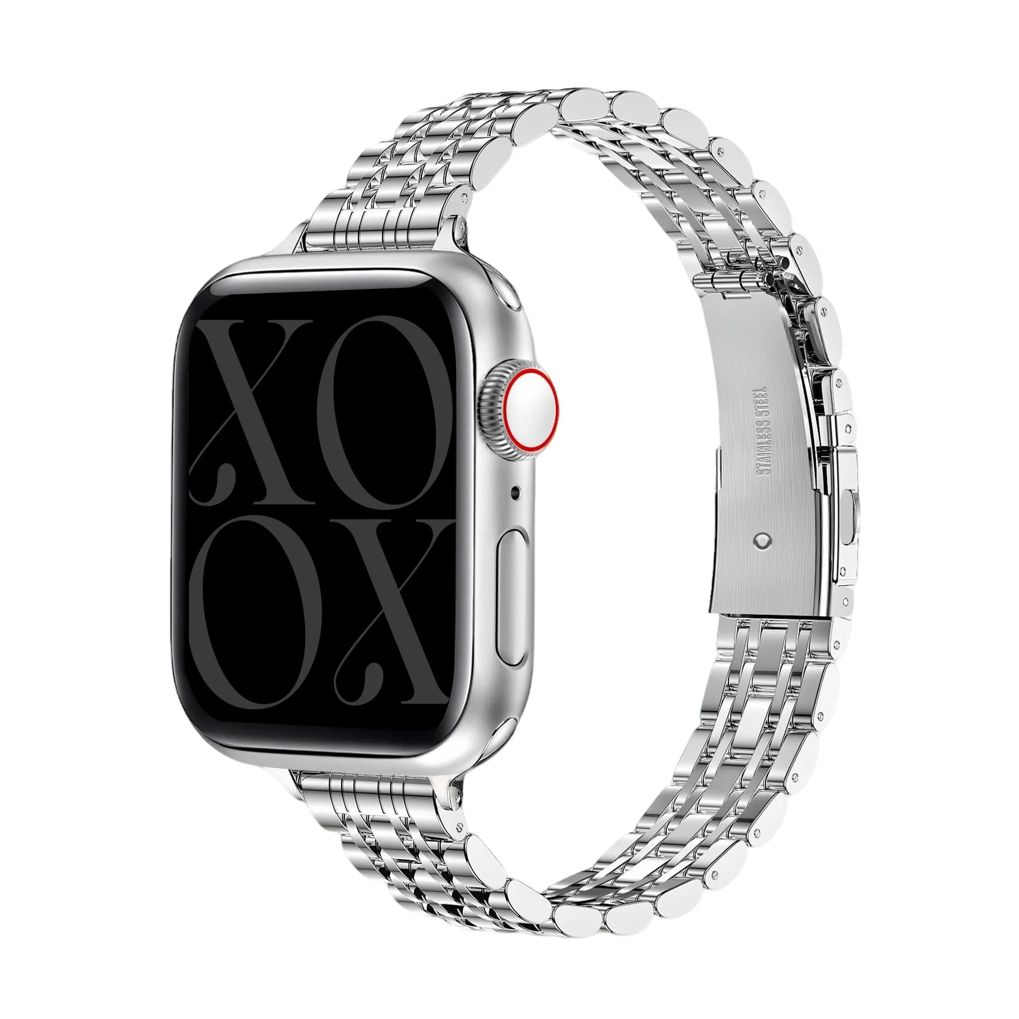 xoxo Wildhearts Correa acero 'slim' Apple Watch (plata)