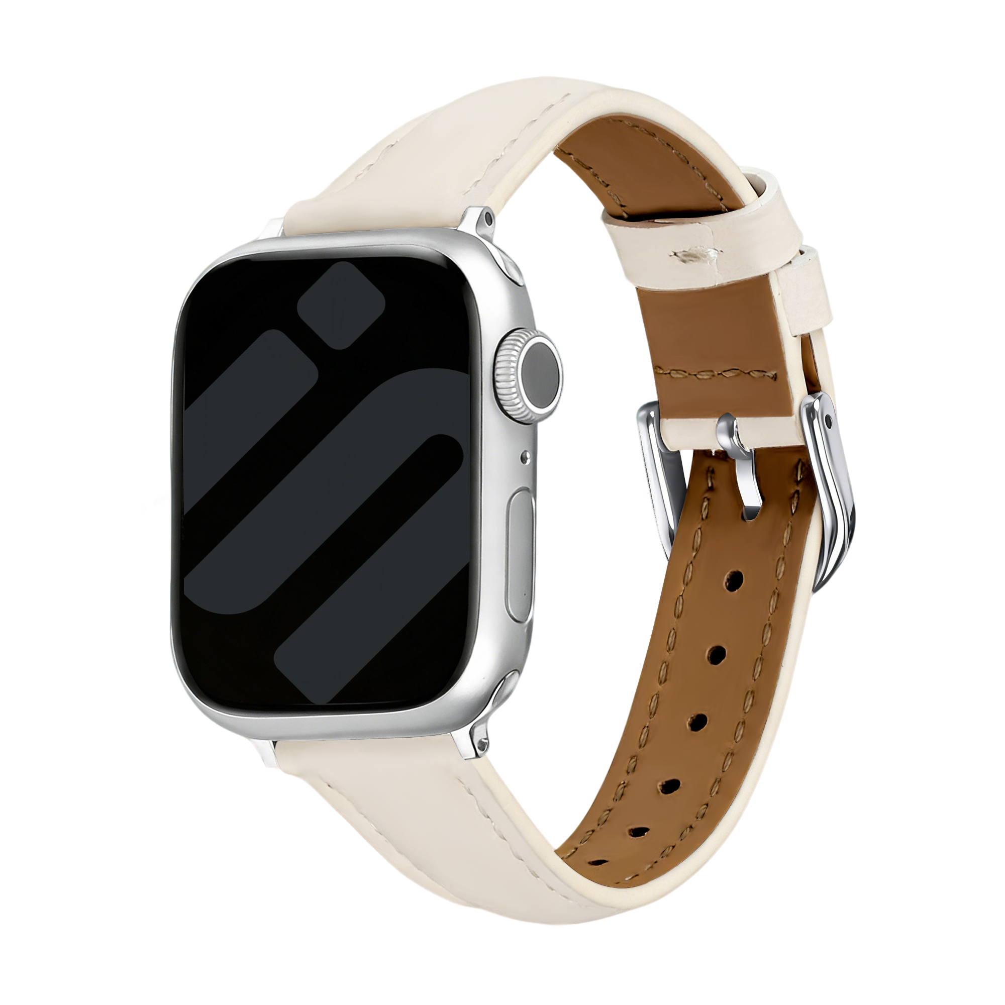 Correa cuero 'Slimfit' Apple Watch (beige claro)
