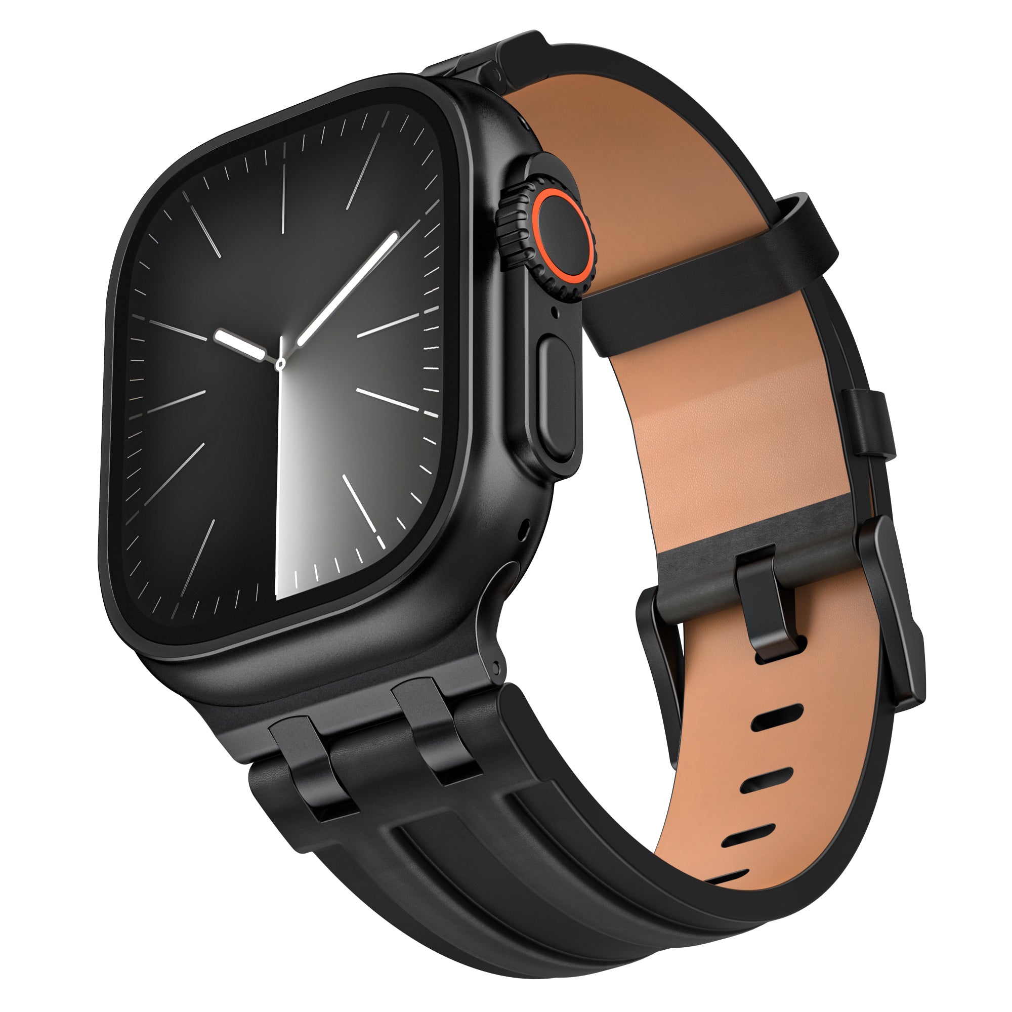 Correa cuero sólido Apple Watch (negro)
