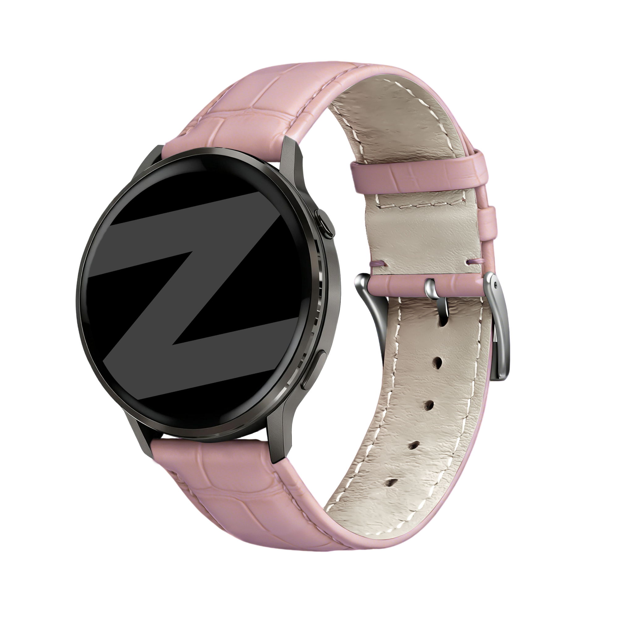 Bandz Correa cuero estilo cocodrilo Garmin Vivomove Style (rosa)