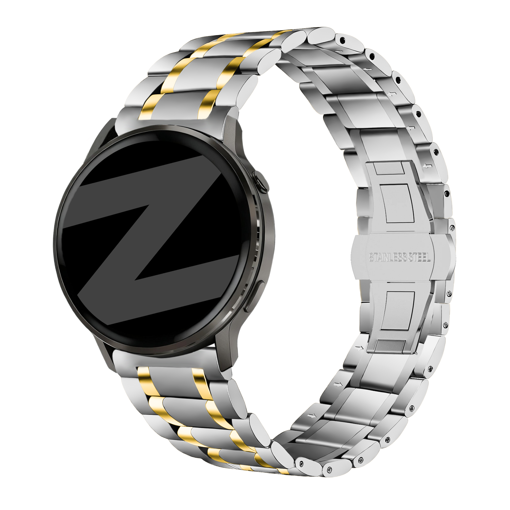 Bandz Correa acero con eslabones 'Deluxe' Garmin Bounce 2 (plata/oro)