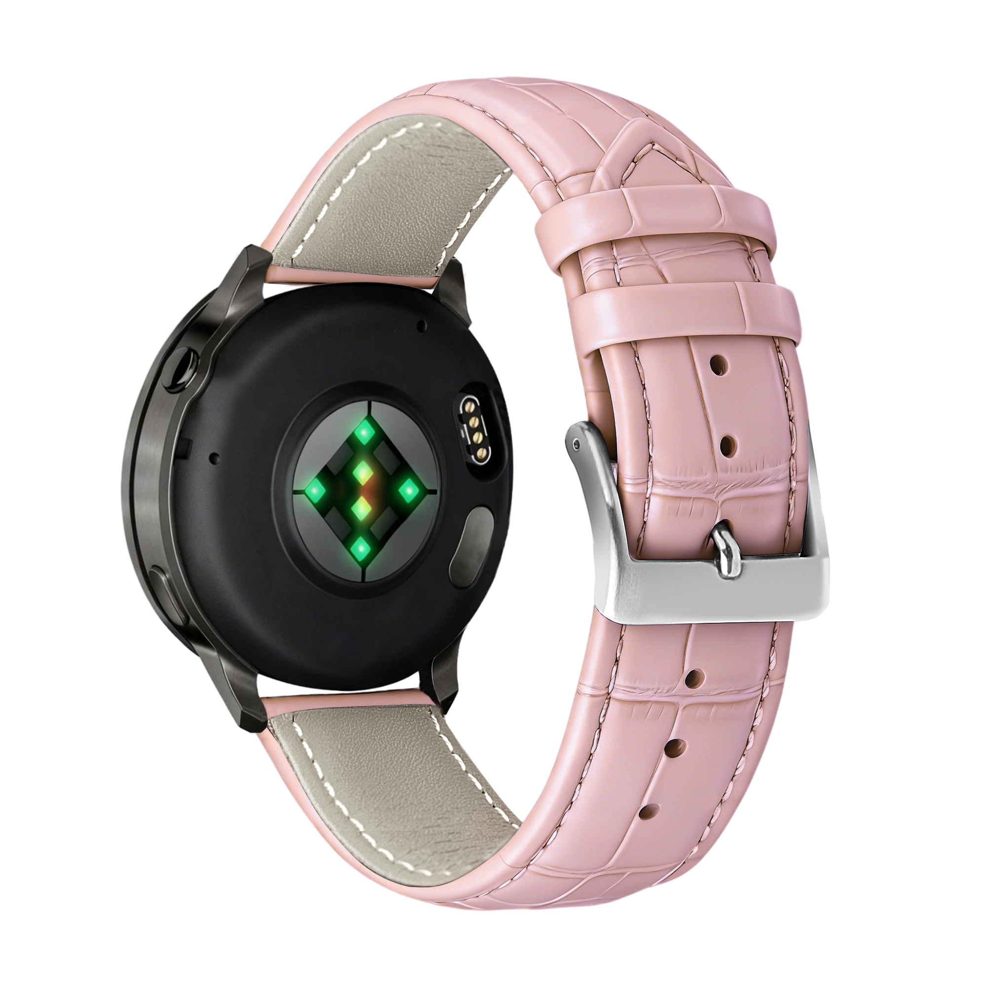 Bandz Correa cuero estilo cocodrilo Garmin Forerunner 570 - 42mm (rosa)
