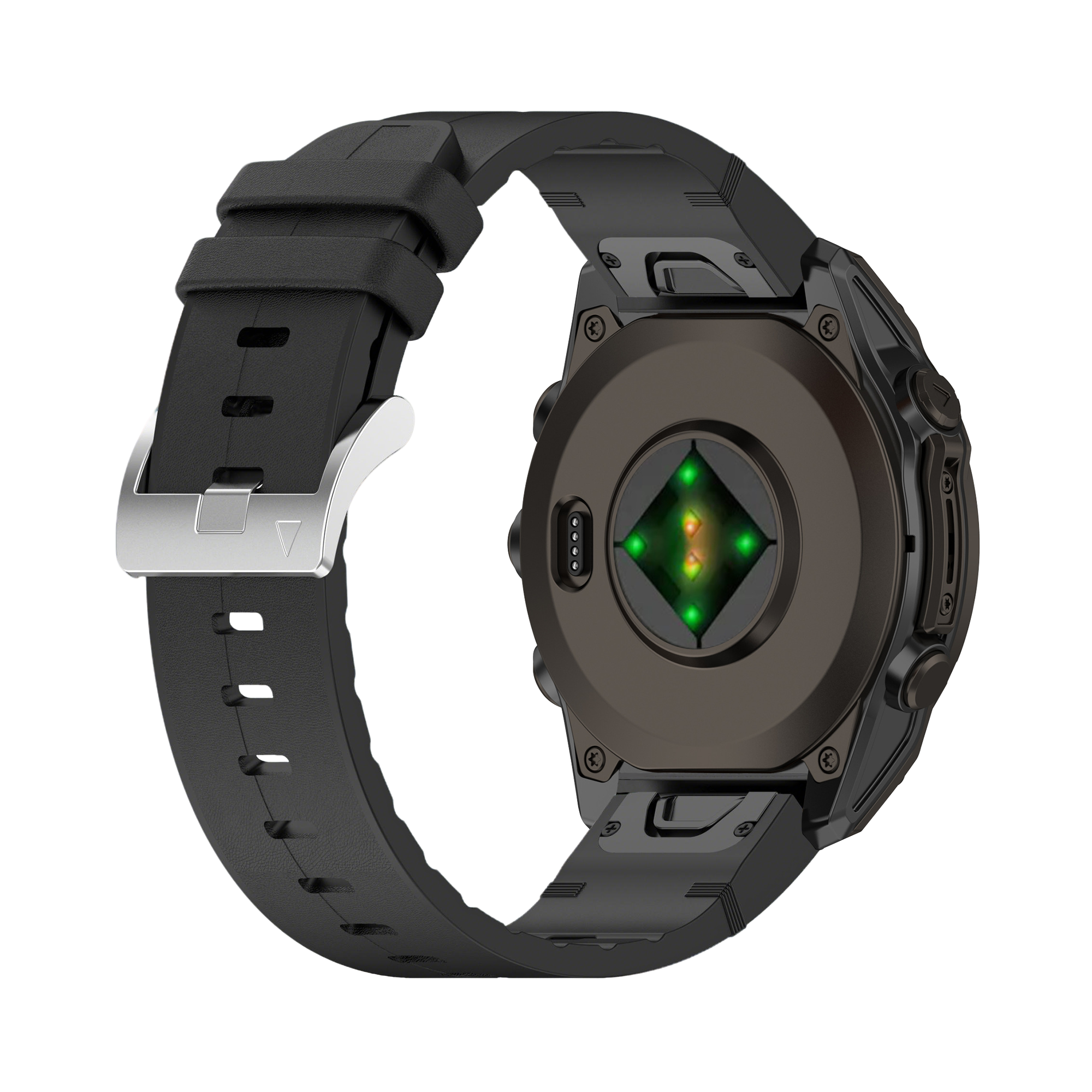 Garmin Fenix 5x / 6x Leather Hybrid Strap (Black)