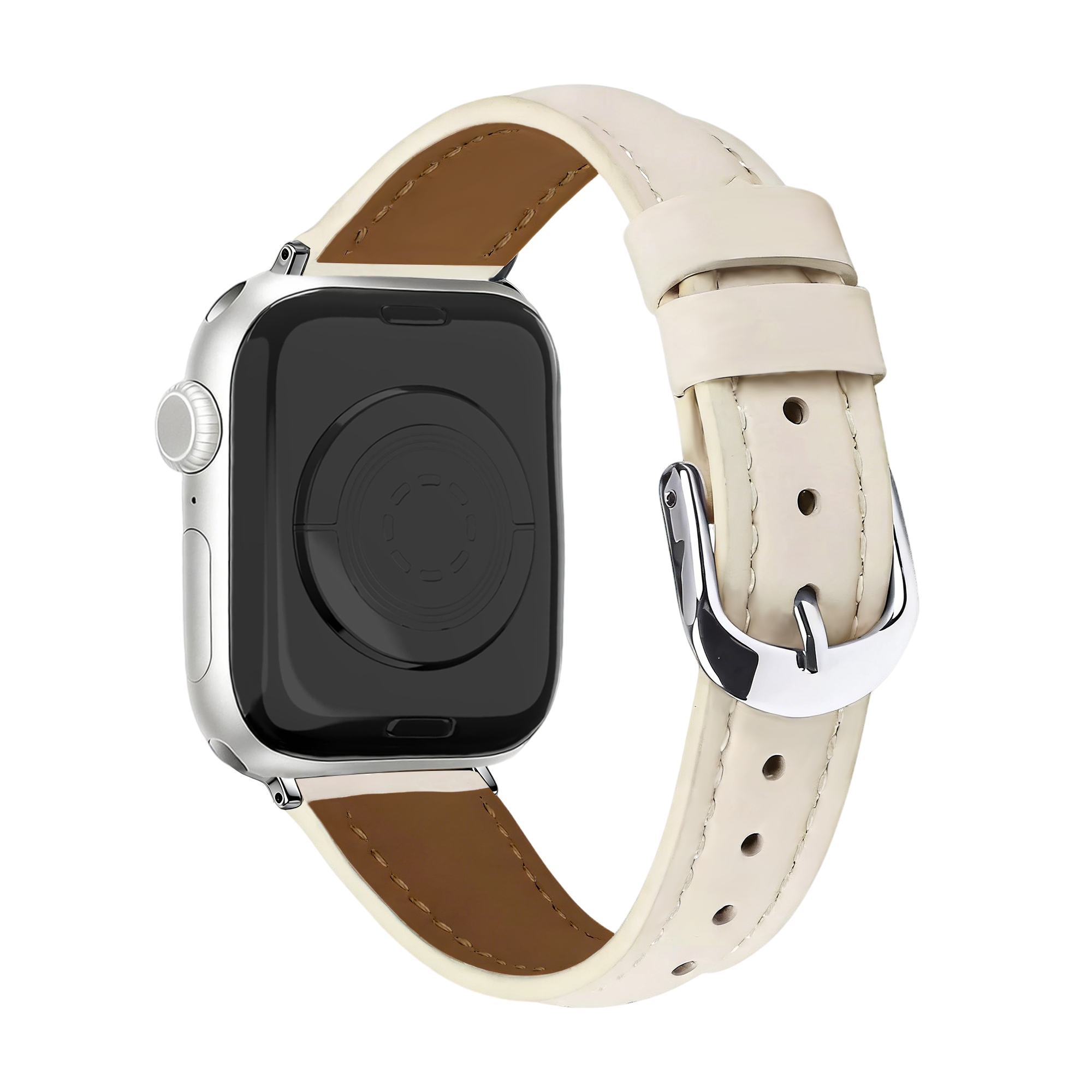 Correa cuero 'Slimfit' Apple Watch (beige claro)
