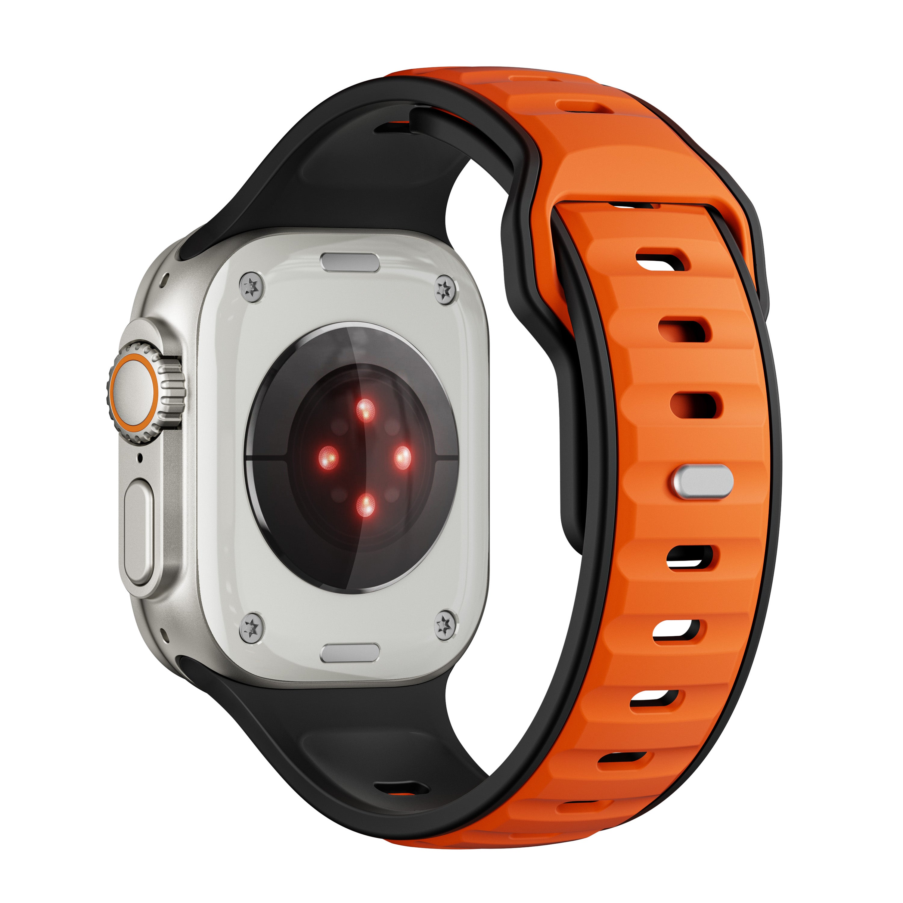 Correa de silicona premium outdoor Apple Watch (naranja/negra)