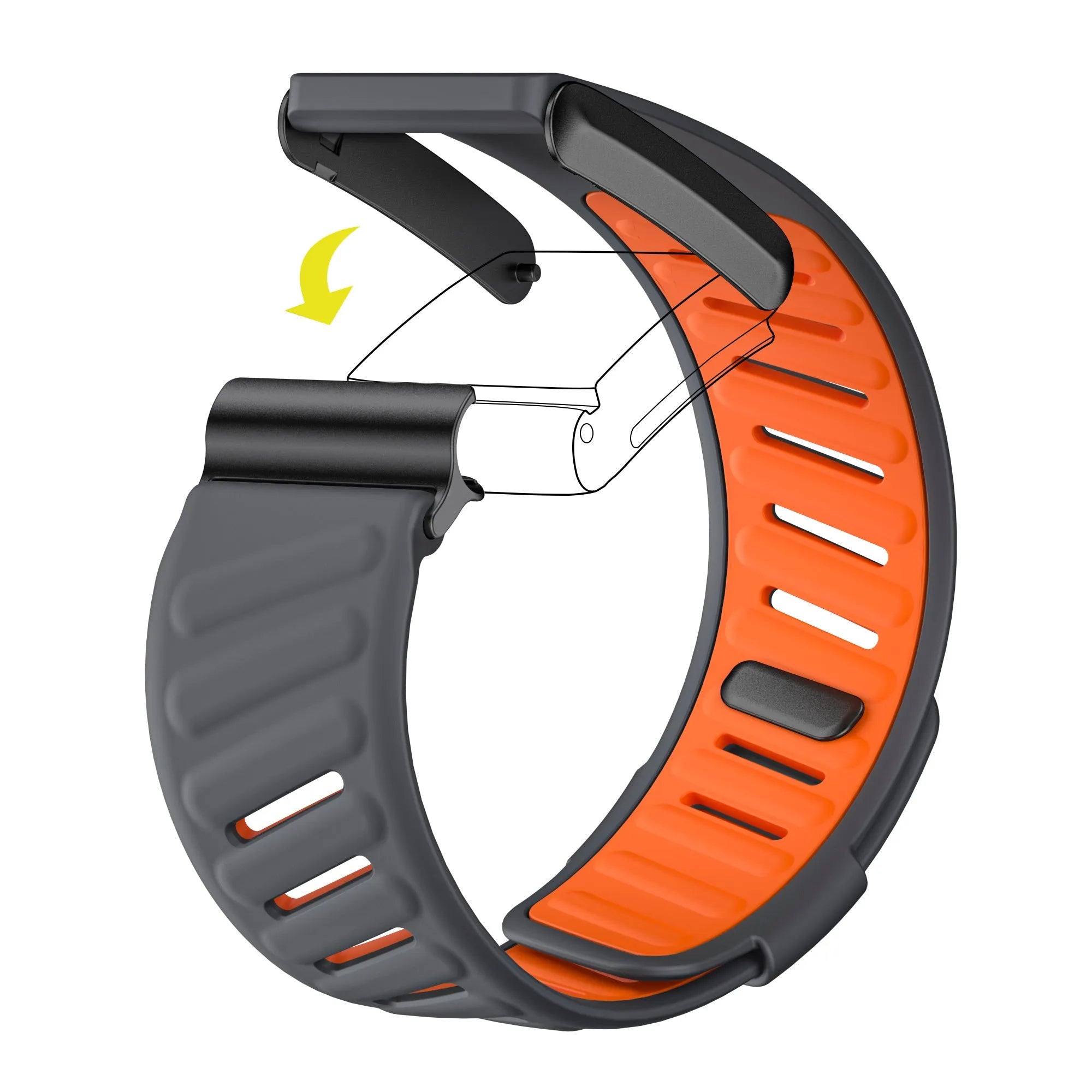 Correa deportiva compatible con Whoop 4.0 (gris oscuro/naranja)