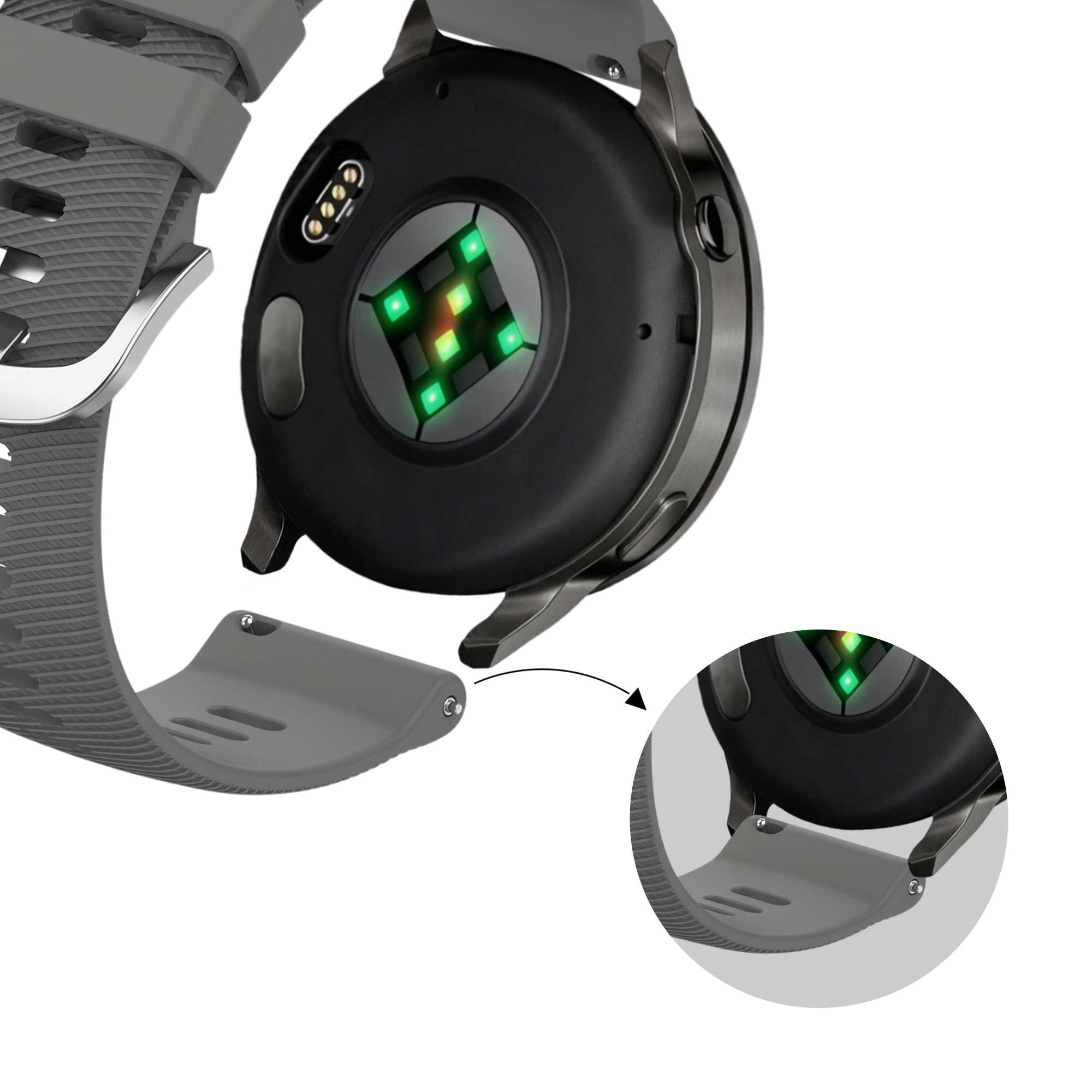 Bandz Correa silicona 'Deluxe' Garmin Venu 4 - 41mm (gris oscuro)