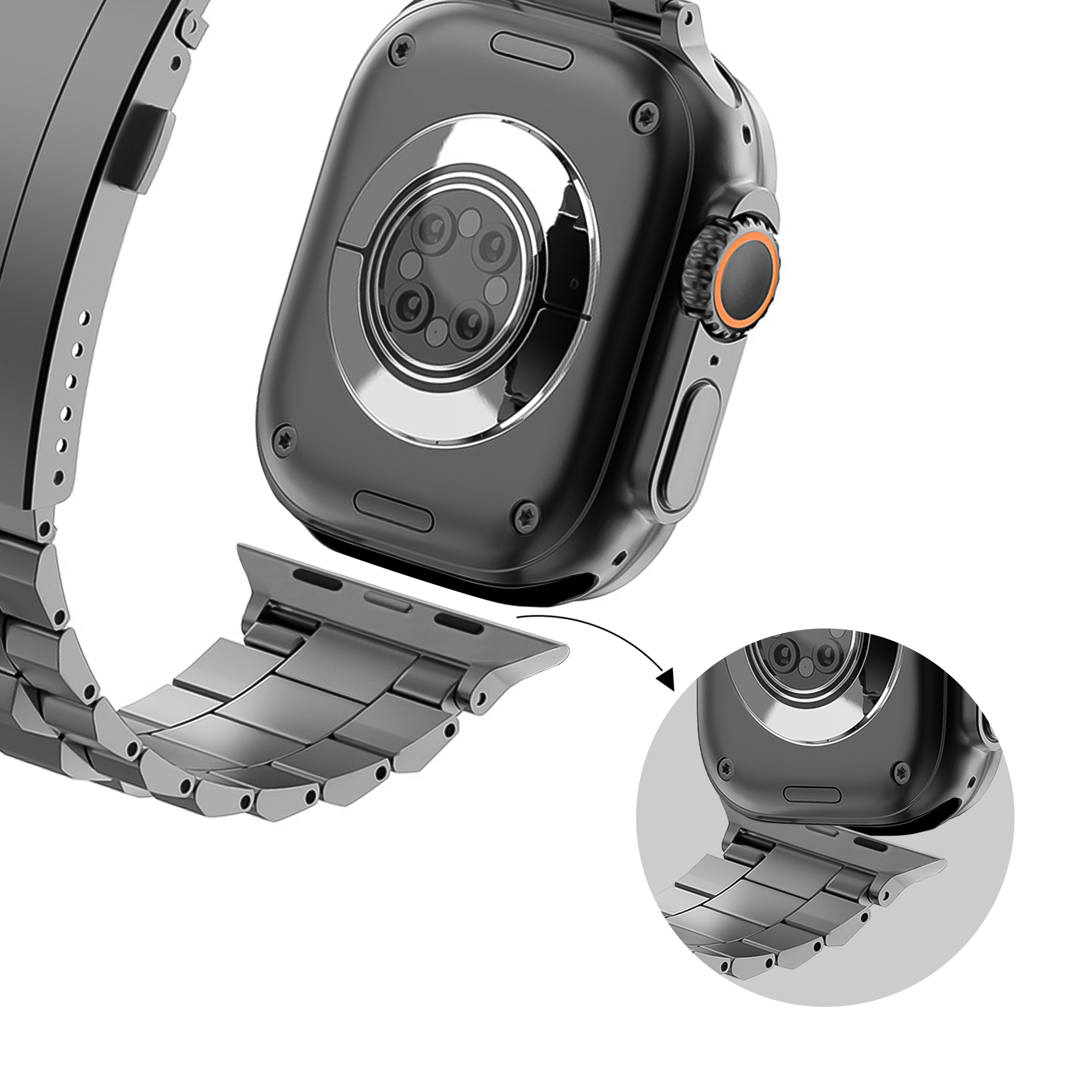 Bandz Apple Watch Titanium Strap 'Deluxe' (Graphite)