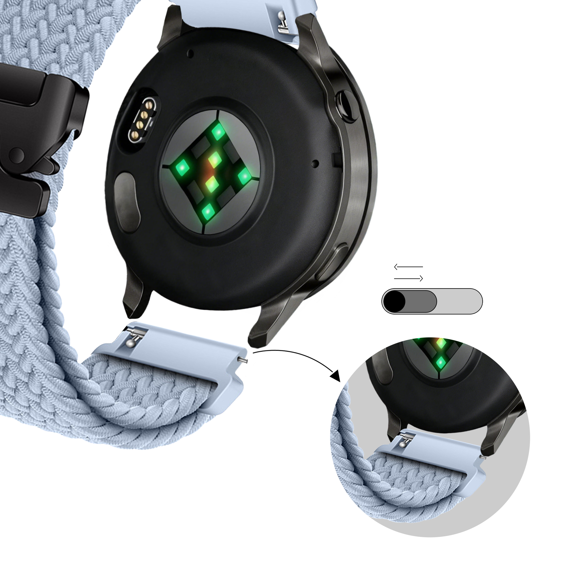 Bandz Correa trenzada 'Parachute' Garmin Vivoactive 4s (azul claro)