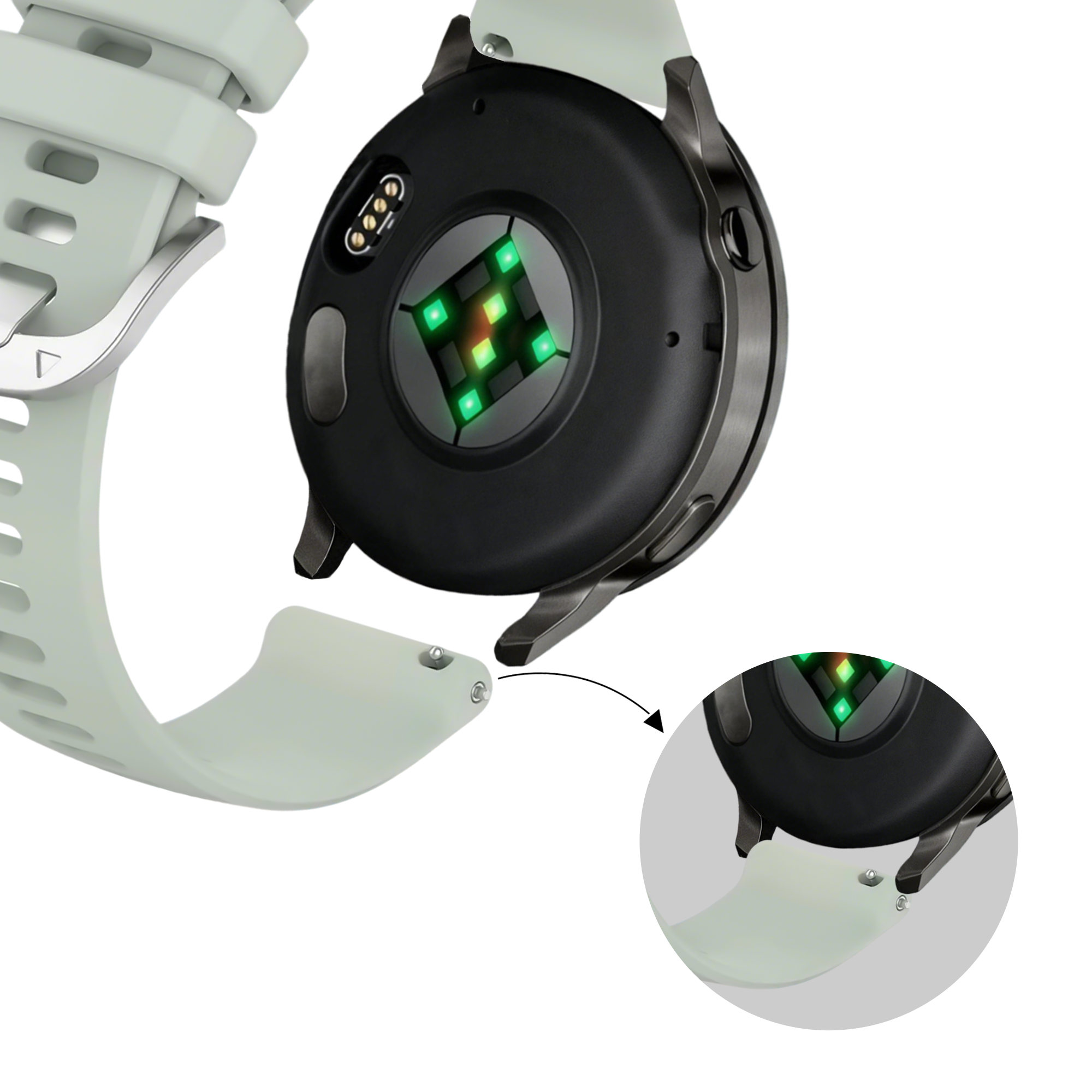 Bandz Correa silicona 'Classic' Garmin Forerunner 255s (verde claro)