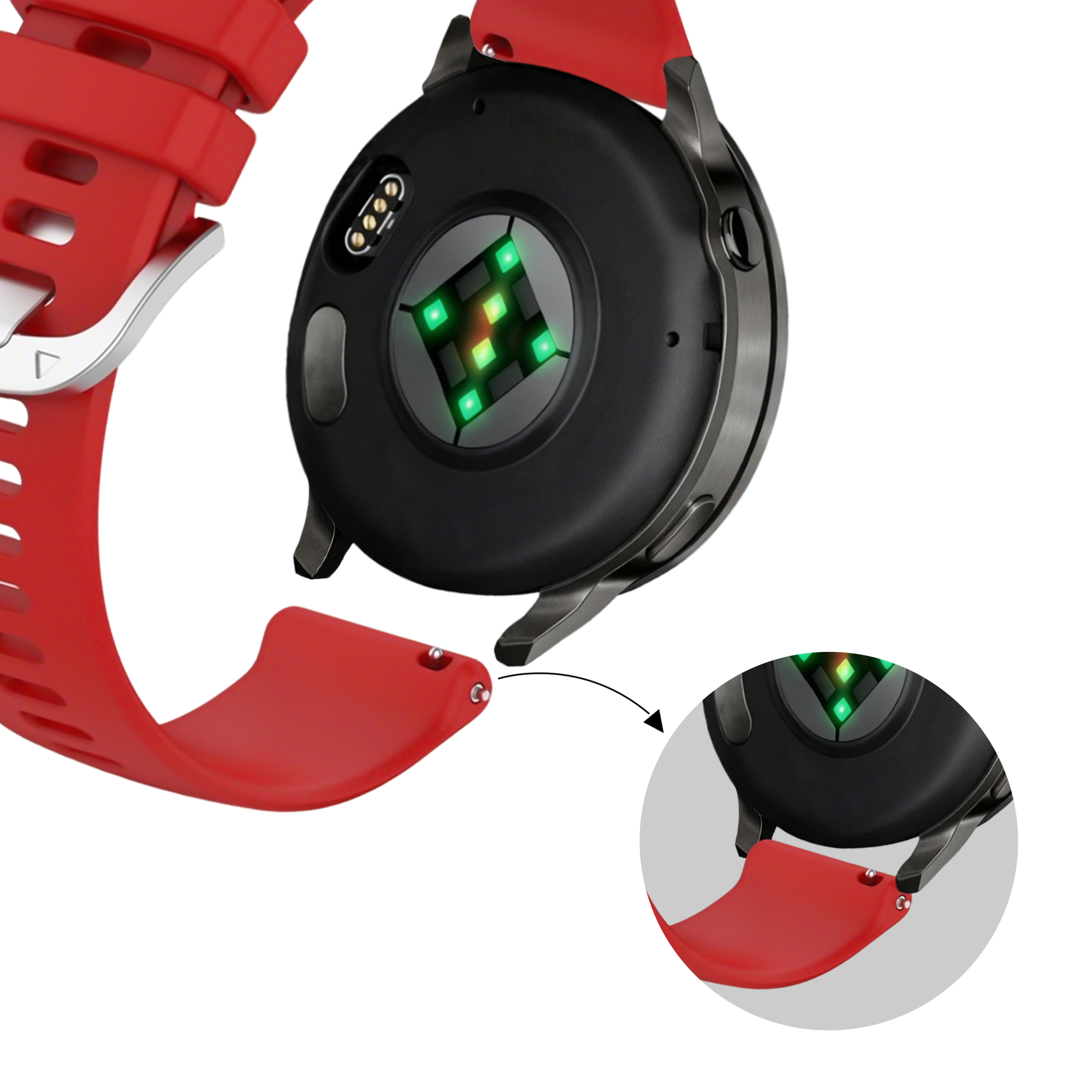 Bandz Garmin Vivoactive 4s Silicone Strap 'Classic' (Red)