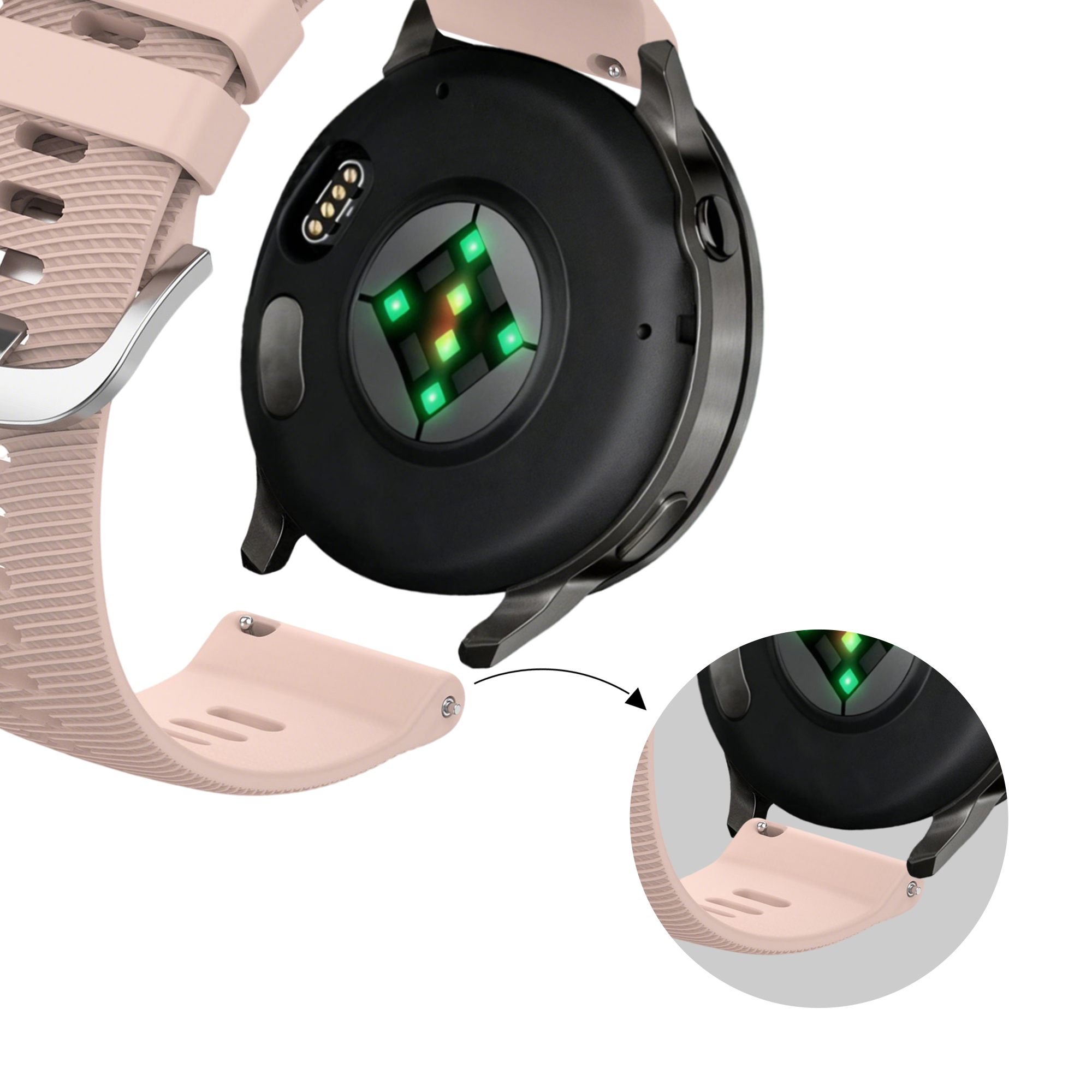 Bandz Correa silicona 'Deluxe' Garmin Venu 4 - 41mm (rosa claro)