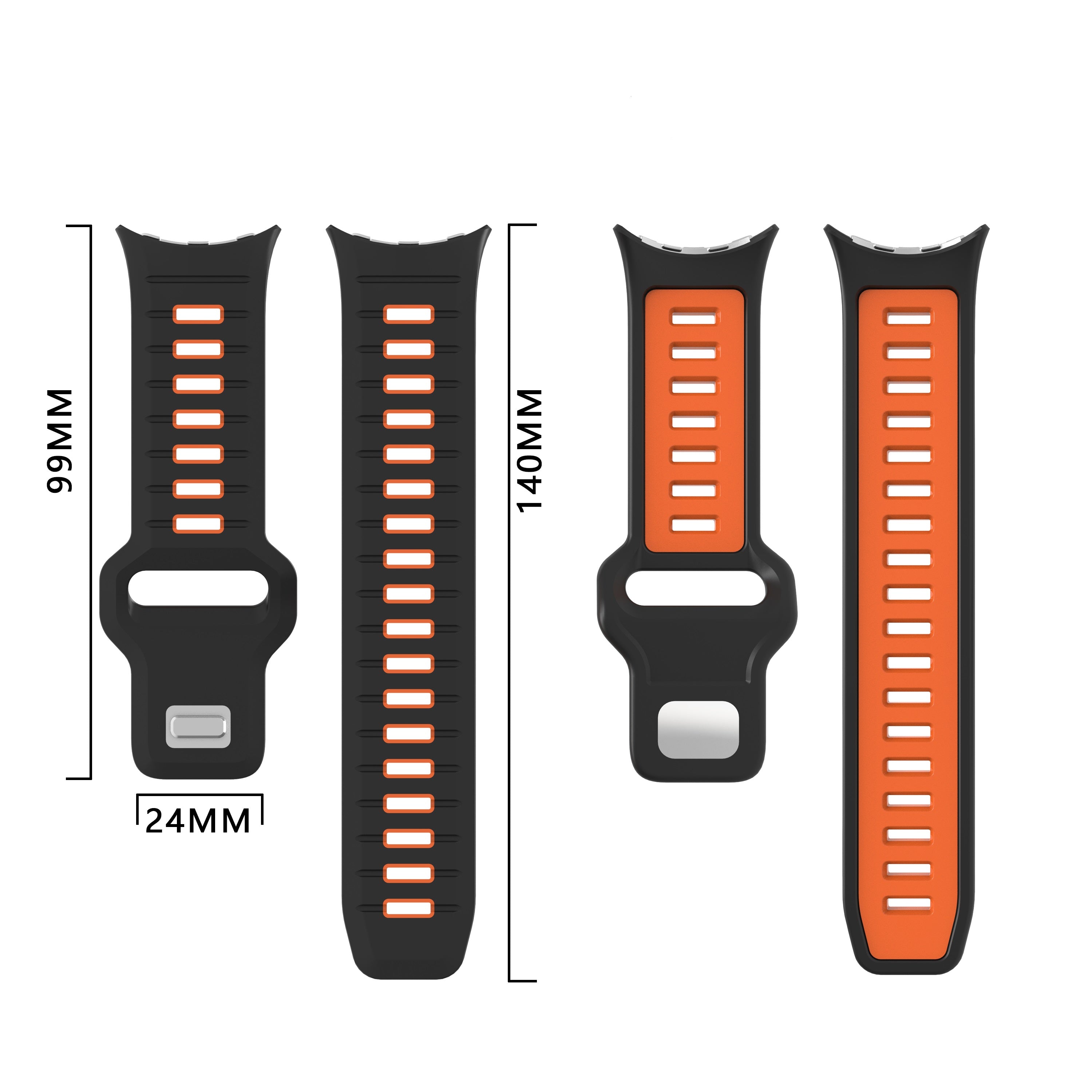 Correa deportiva Outdoor Google Pixel Watch 4 - 45mm (negro/naranja)