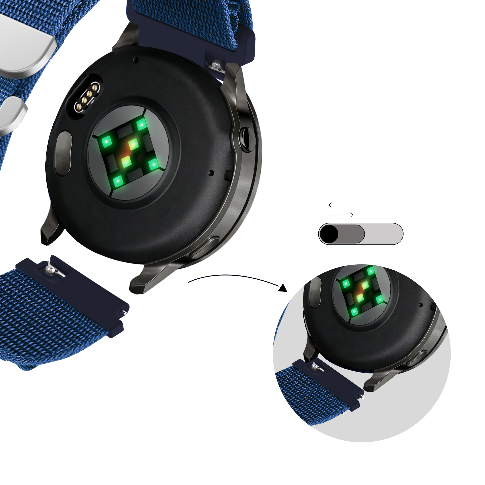 Bandz Correa nylon Alpine Garmin D2 Air X15 (azul)