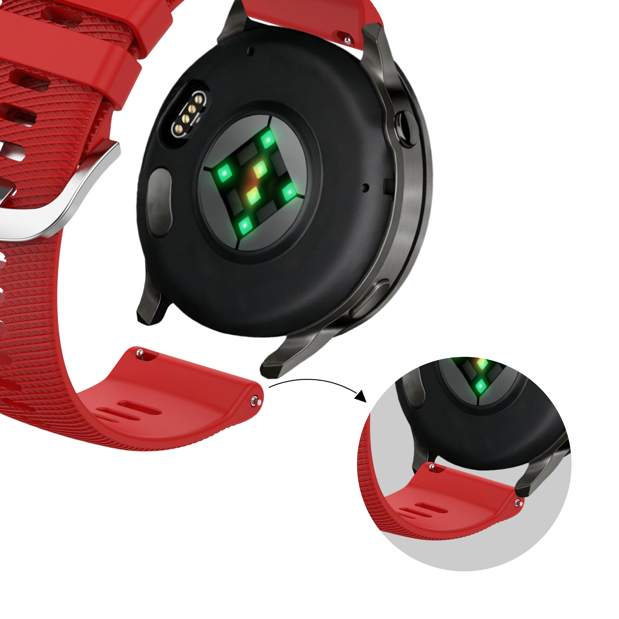 Bandz Correa silicona 'Deluxe' Garmin Venu 4 - 41mm (rojo)