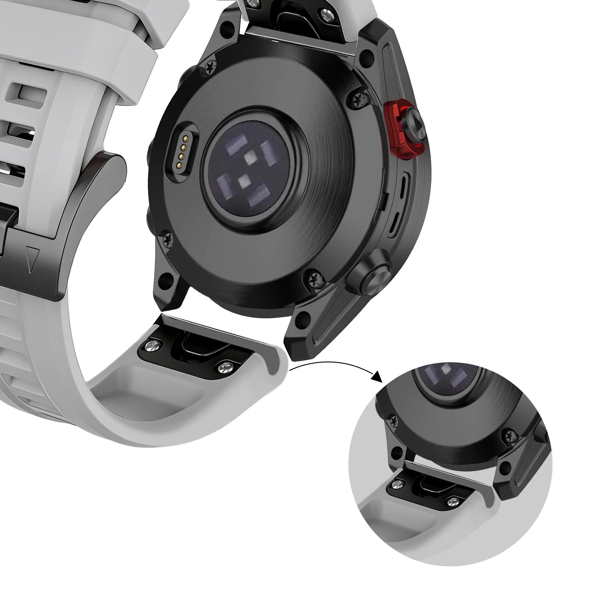 Bandz Correa silicona 'Classic' Garmin Fenix E (gris)