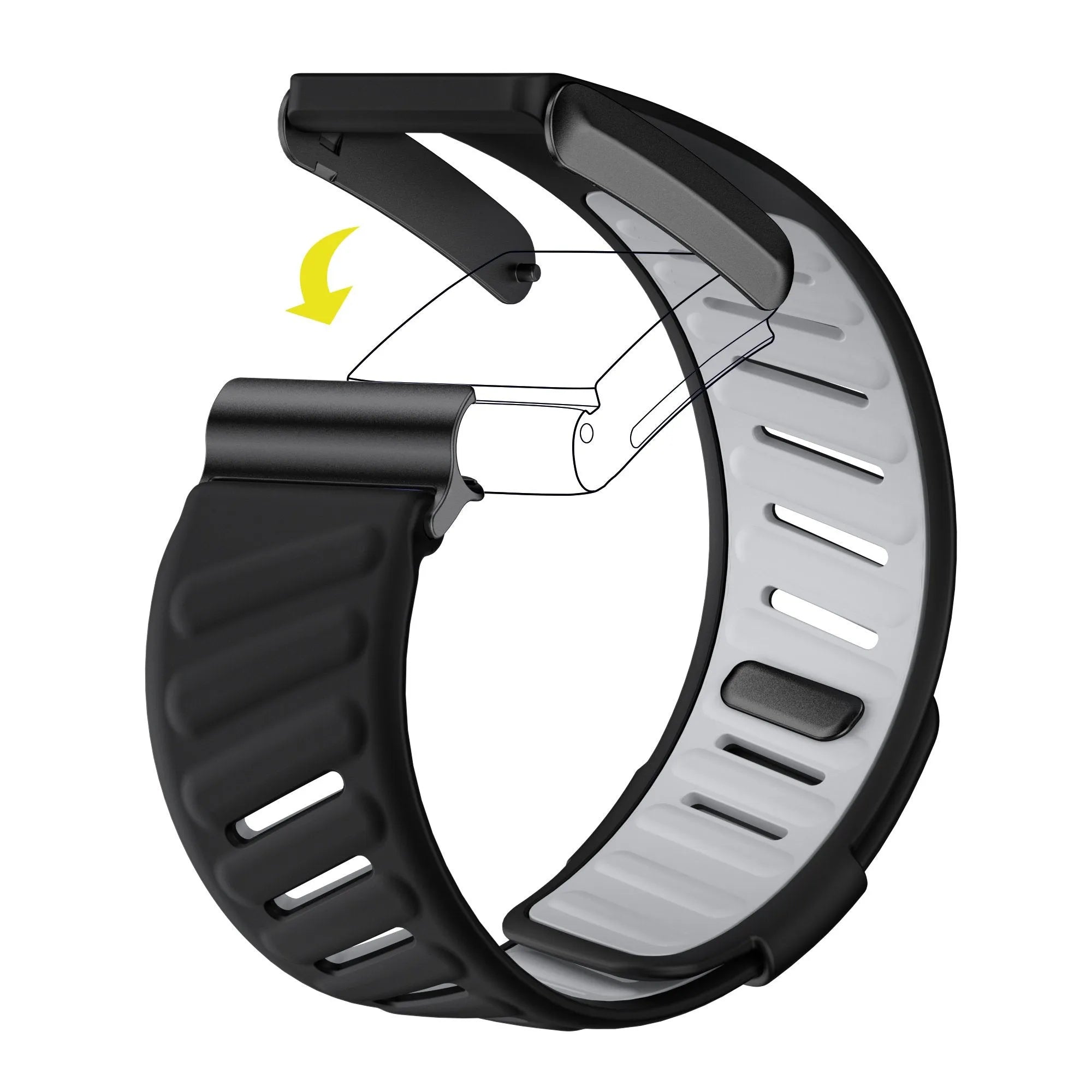 Correa deportiva compatible con Whoop 4.0 (negro/gris)
