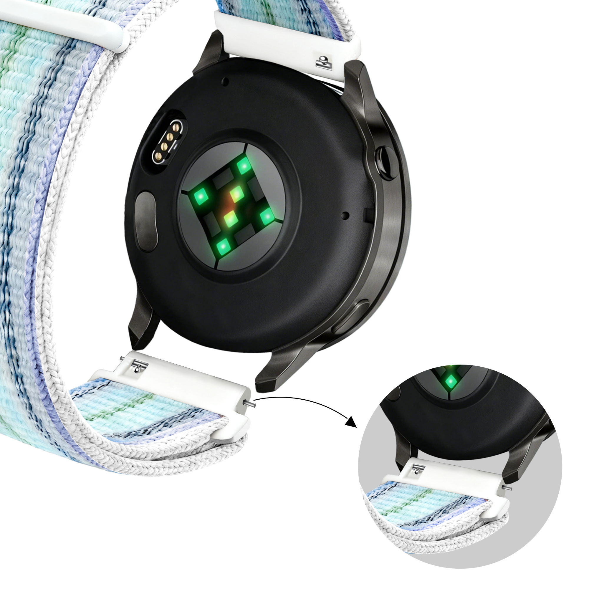 Bandz Correa nylon Loop Garmin Forerunner 265s (azul a rayas)