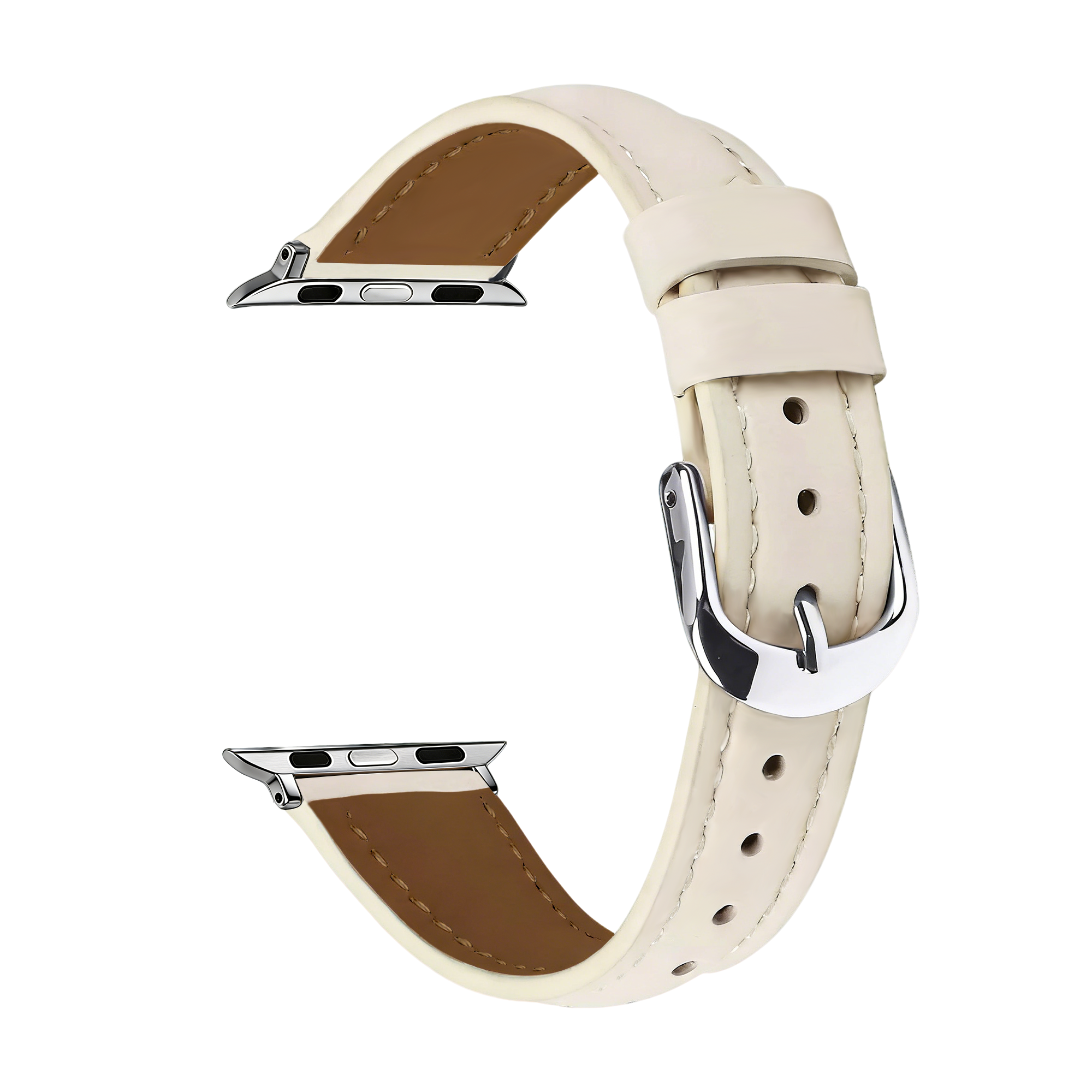 Correa cuero 'Slimfit' Apple Watch (beige claro)
