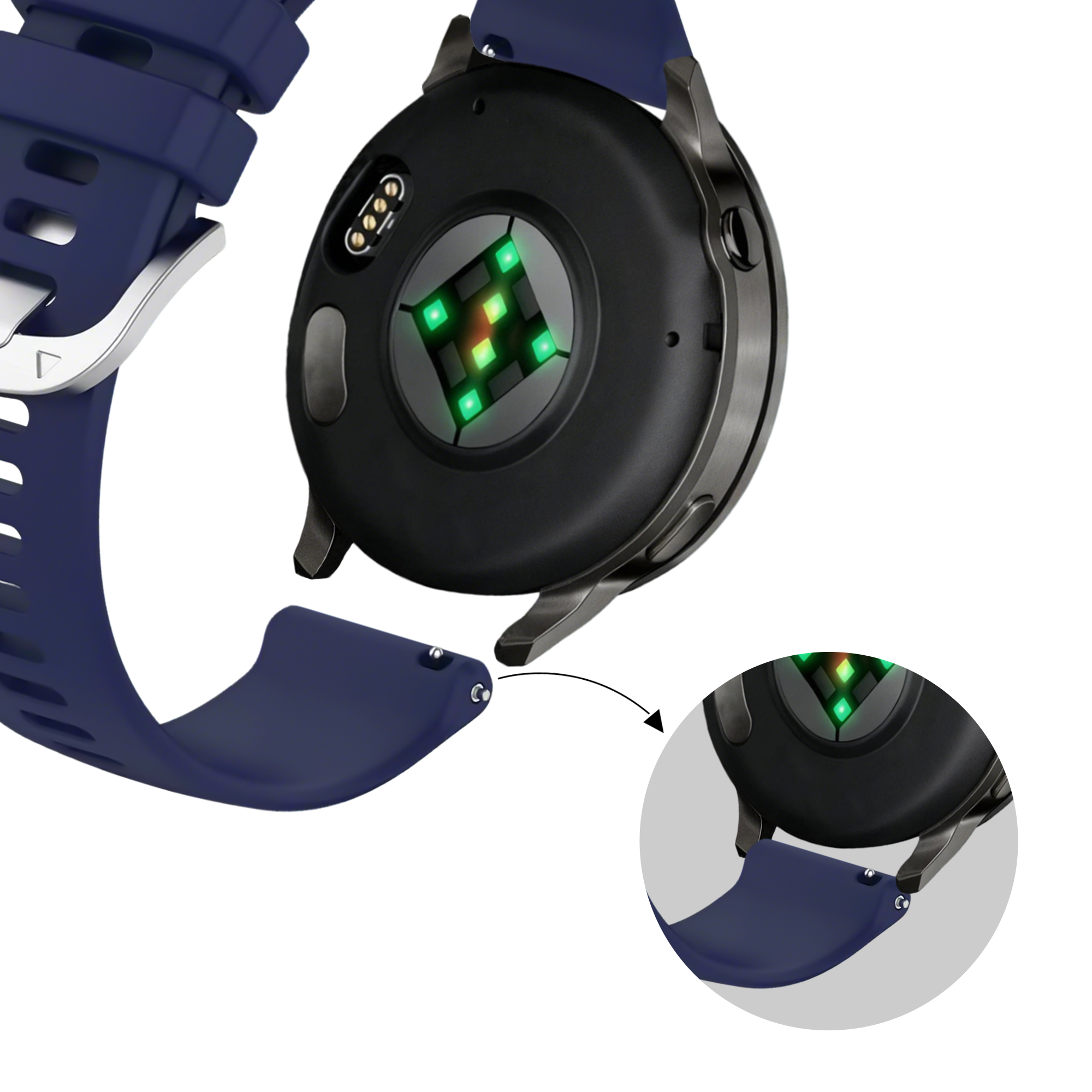 Bandz Garmin Venu 2s Silicone Strap 'Classic' (Dark Blue)