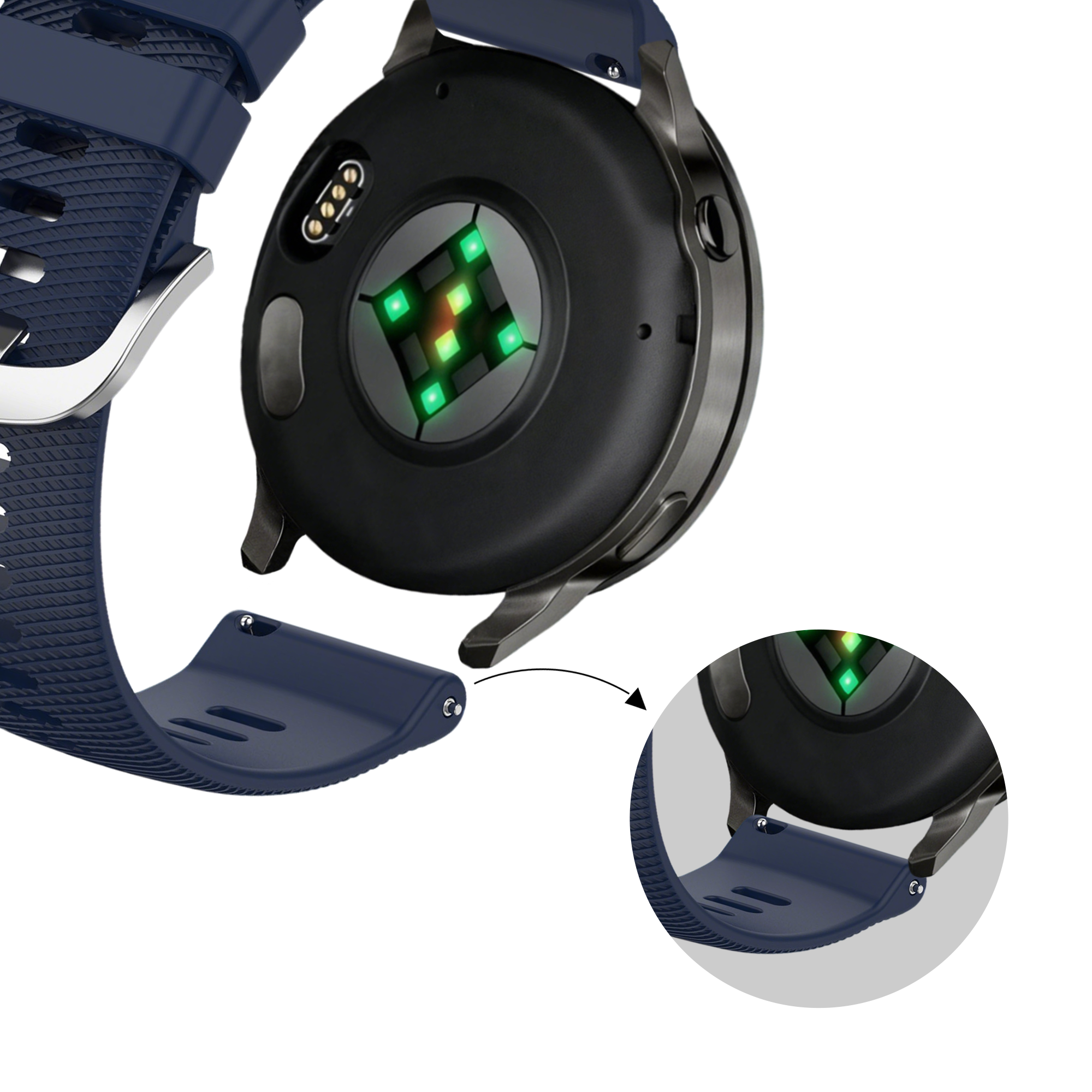 Bandz Correa silicona 'Deluxe' Garmin Venu 2s (azul oscuro)