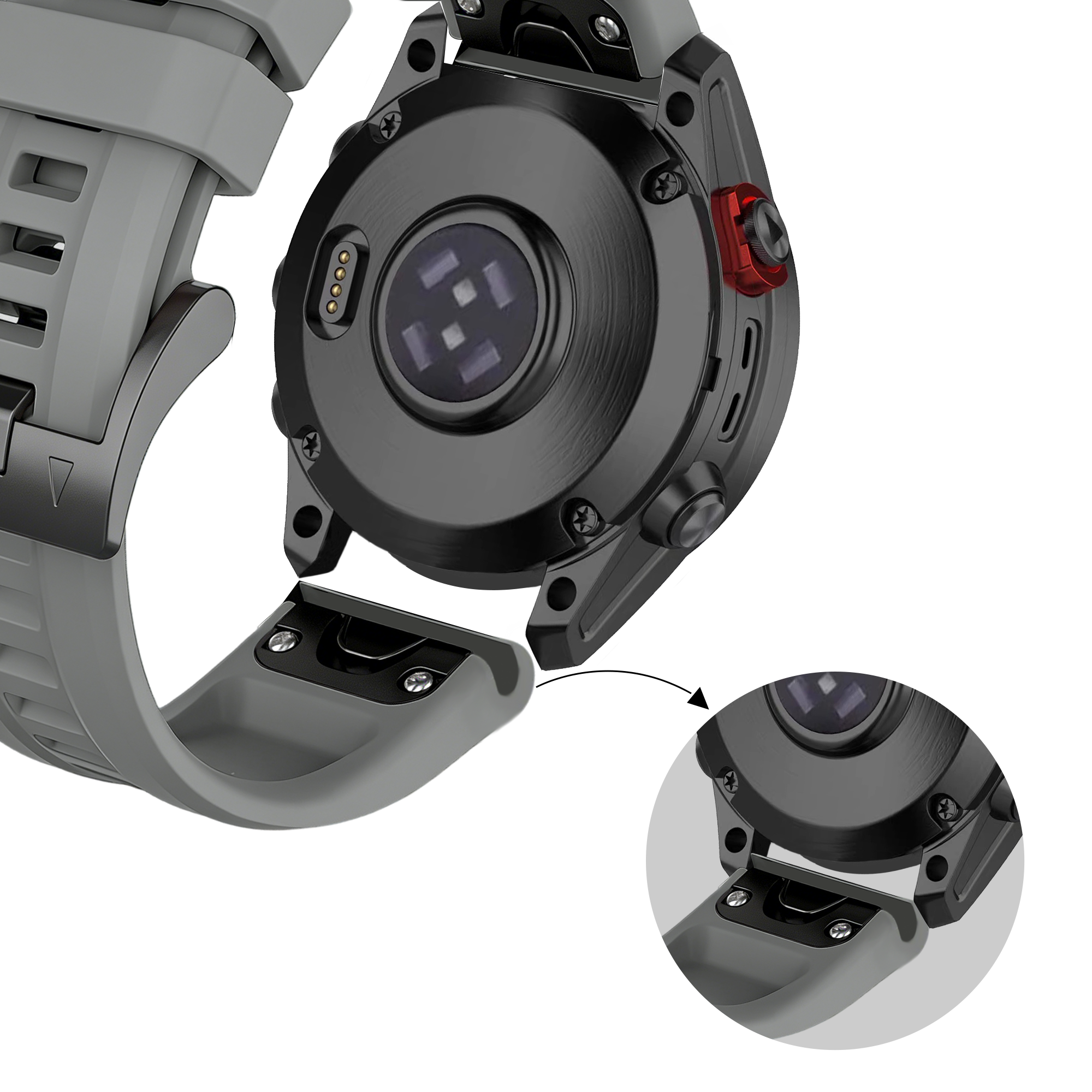 Bandz Garmin Descent Mk1 Silicone Strap 'Classic' (Grey)