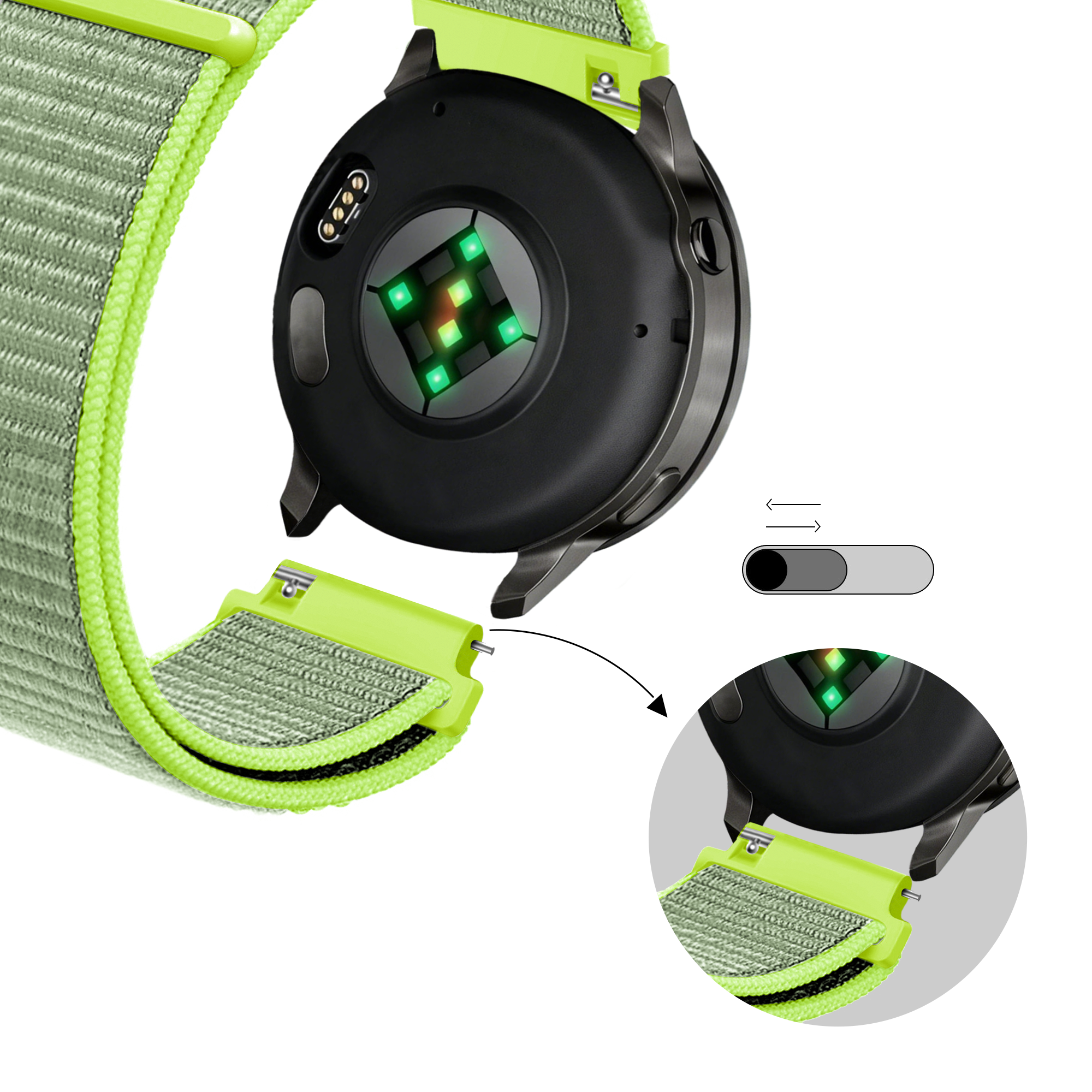 Bandz Correa nylon Loop Garmin Venu 2s (amarillo intenso)