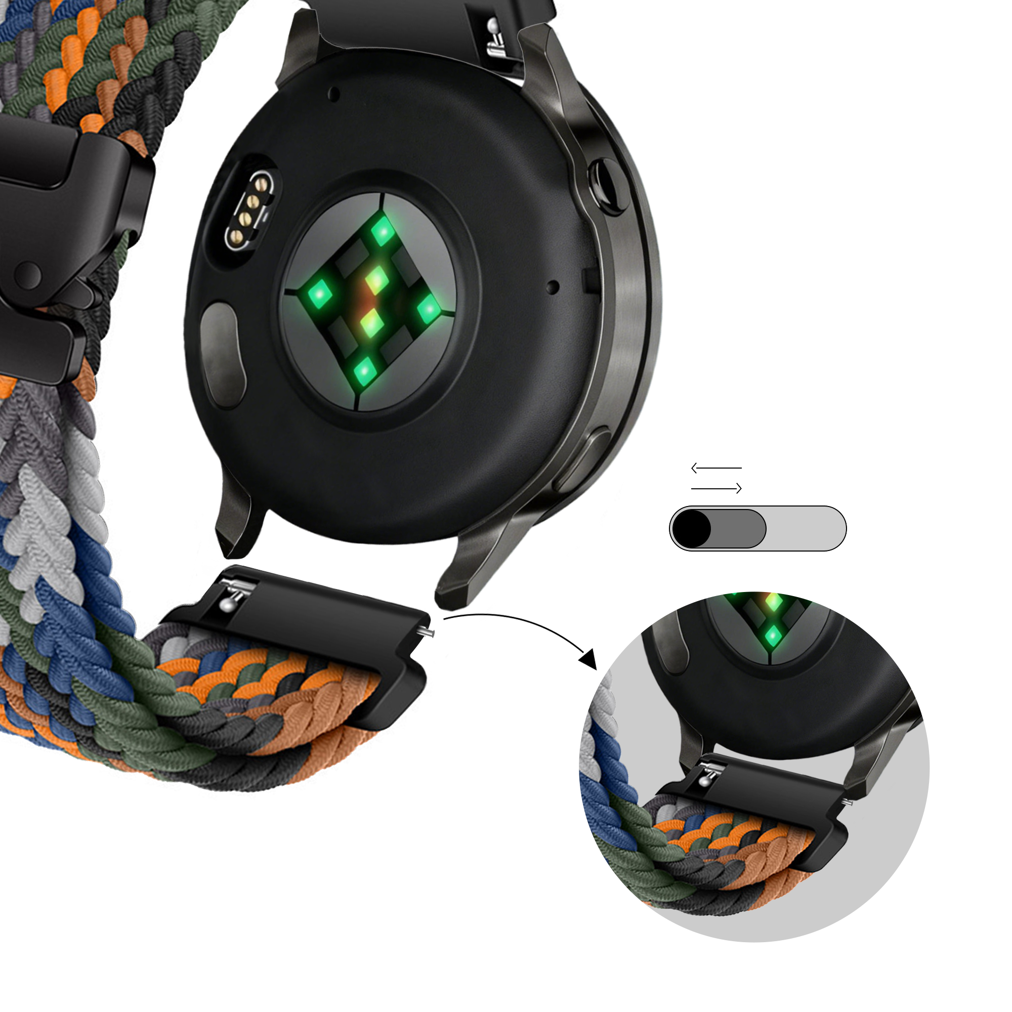 Bandz Correa trenzada 'Parachute' Garmin Approach S40 (multicolor)