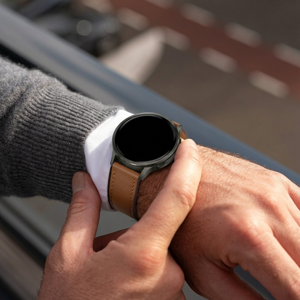 Bandz Correa cuero 'Deluxe' Garmin Vivoactive 3 (marrón)