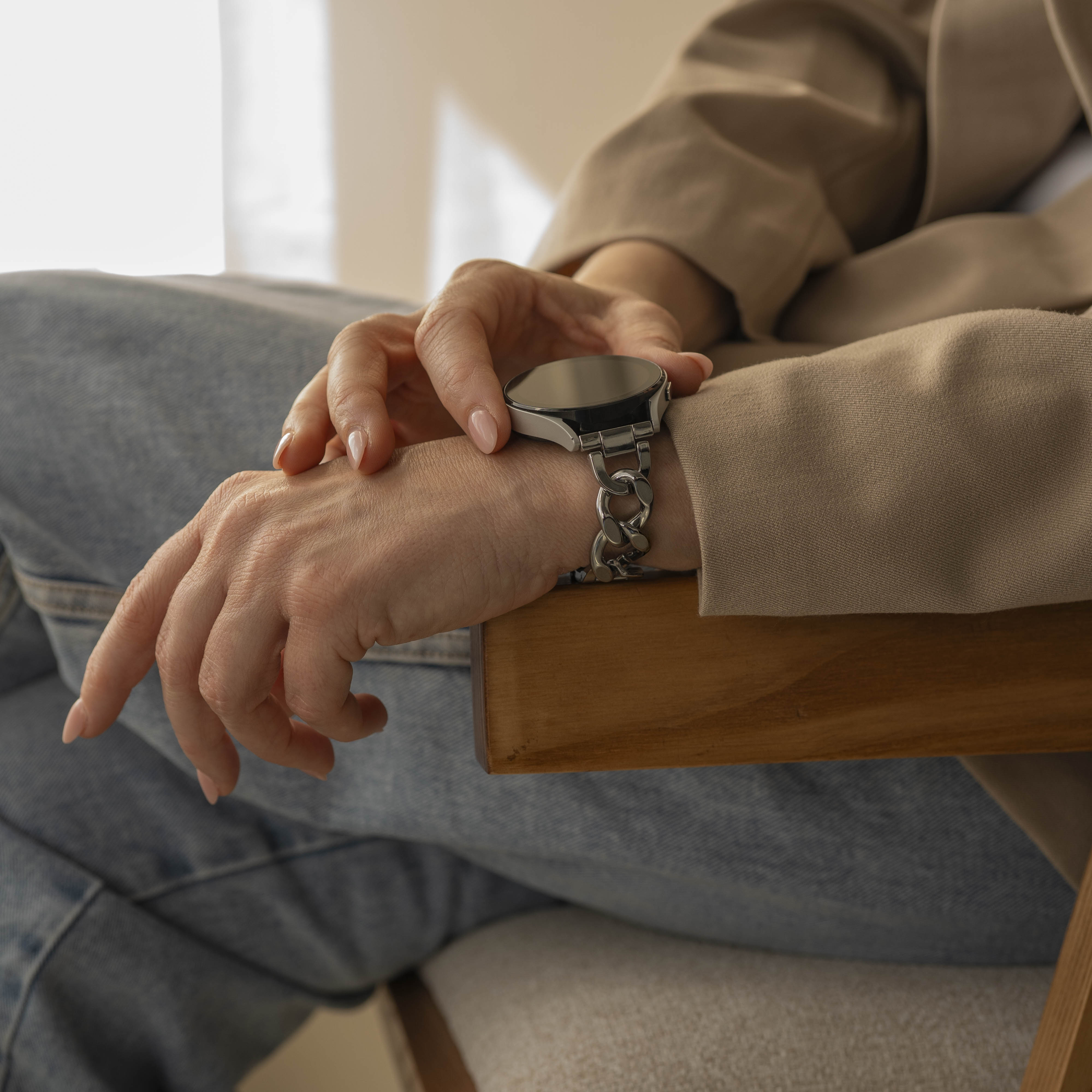 Withings ScanWatch Nova Steel Chain Strap (Silver)